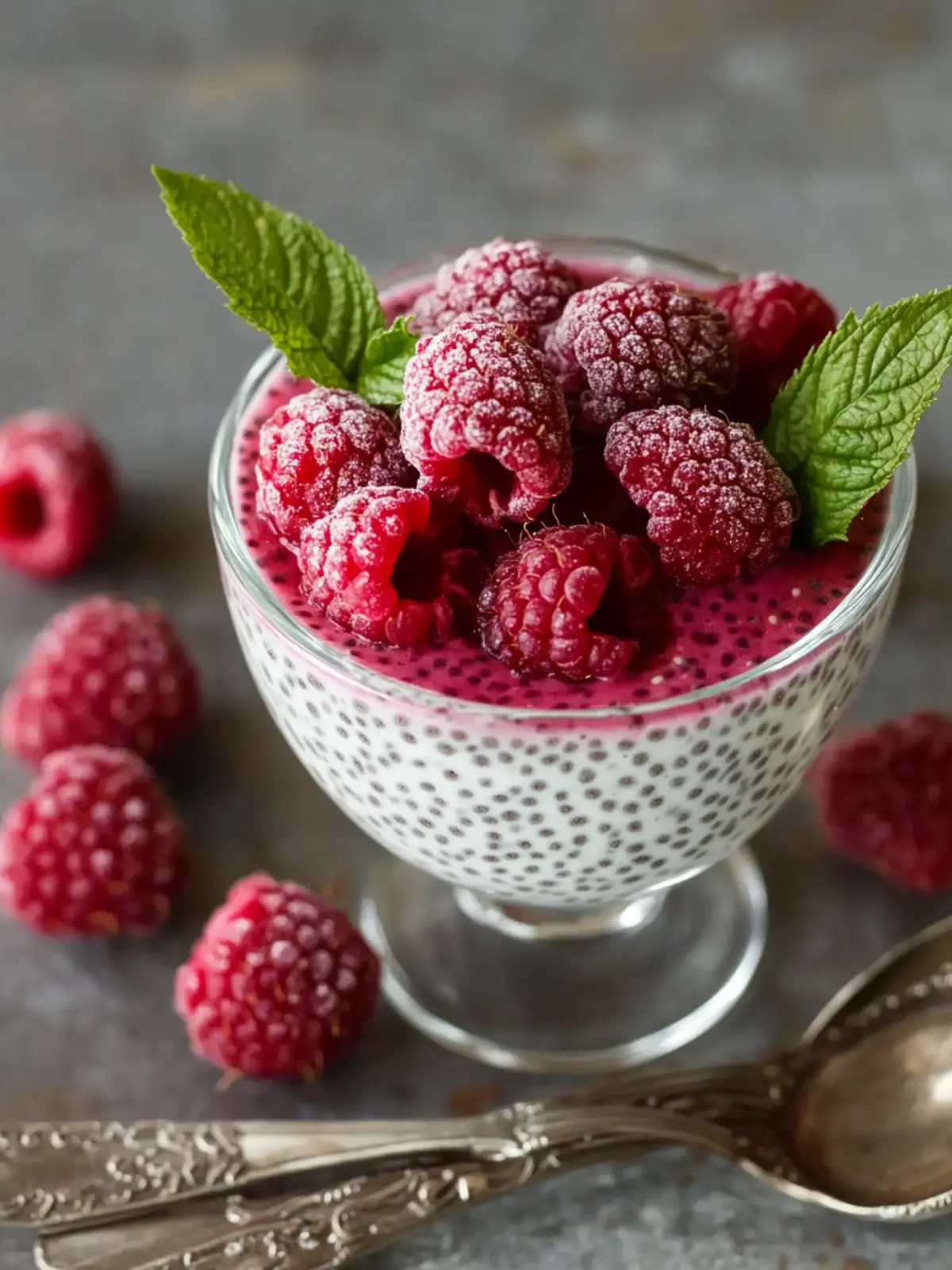 Vanilla Raspberry Chia Pudding