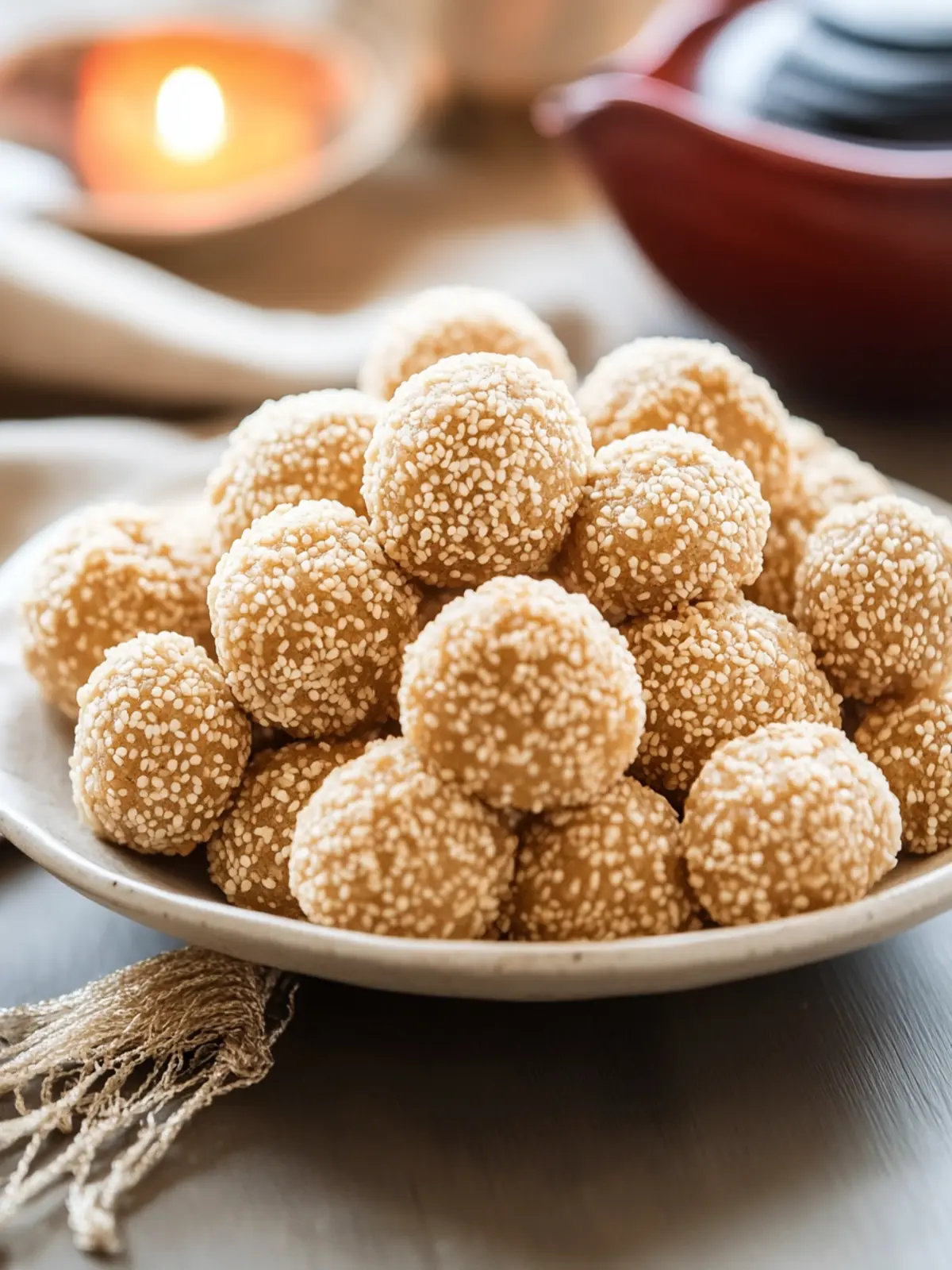 Smiling Sesame Cookie Balls