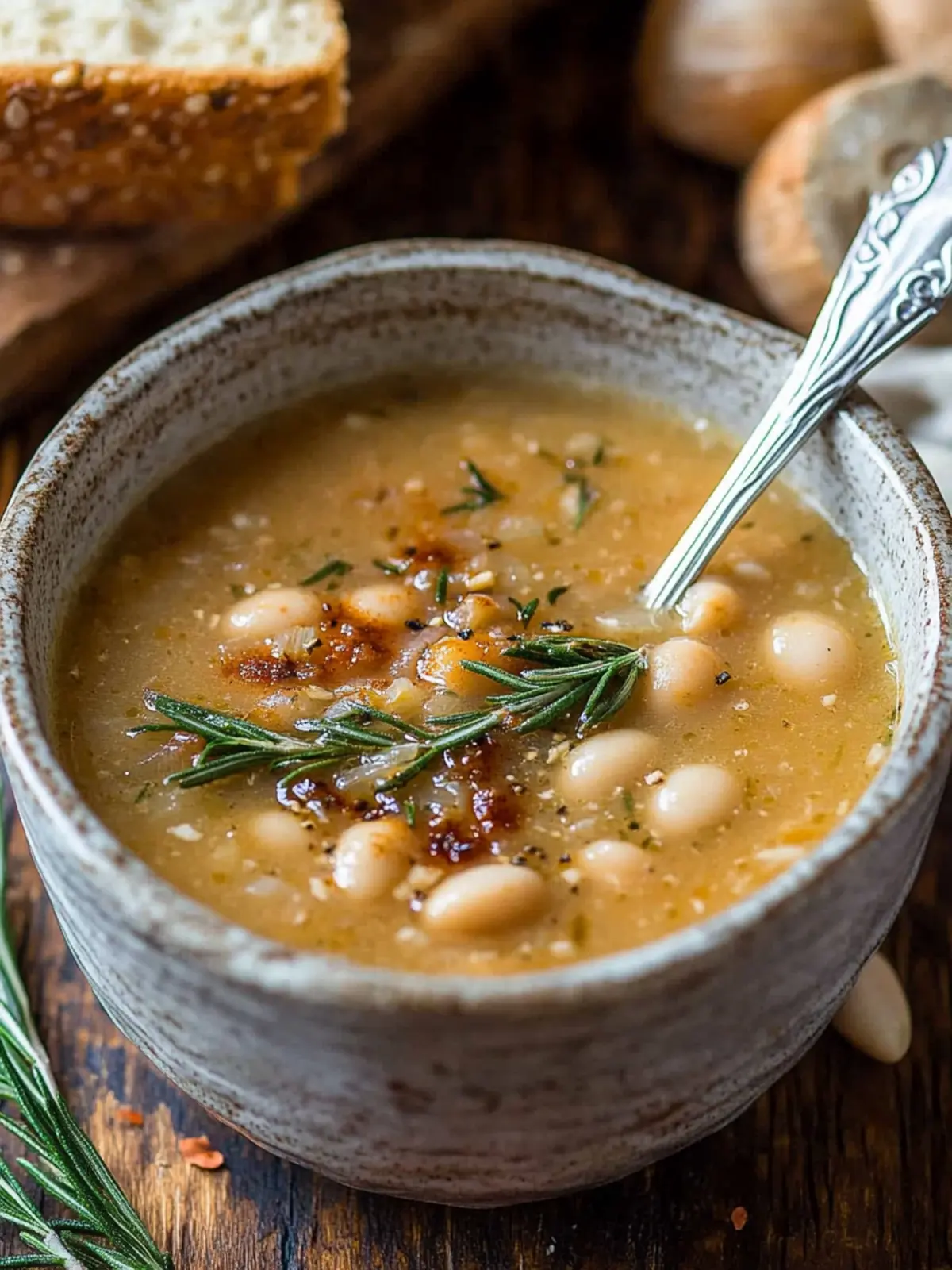 Rosemary Roasted Garlic Bean Soup
