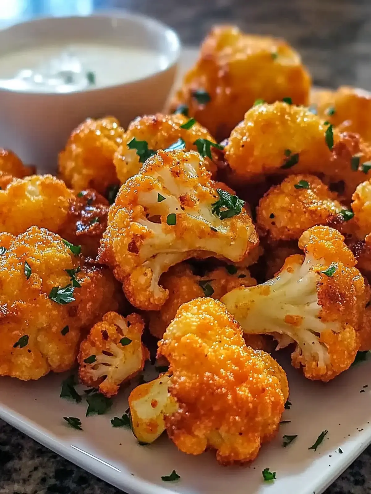 Crispy Buffalo Cauliflower Bites