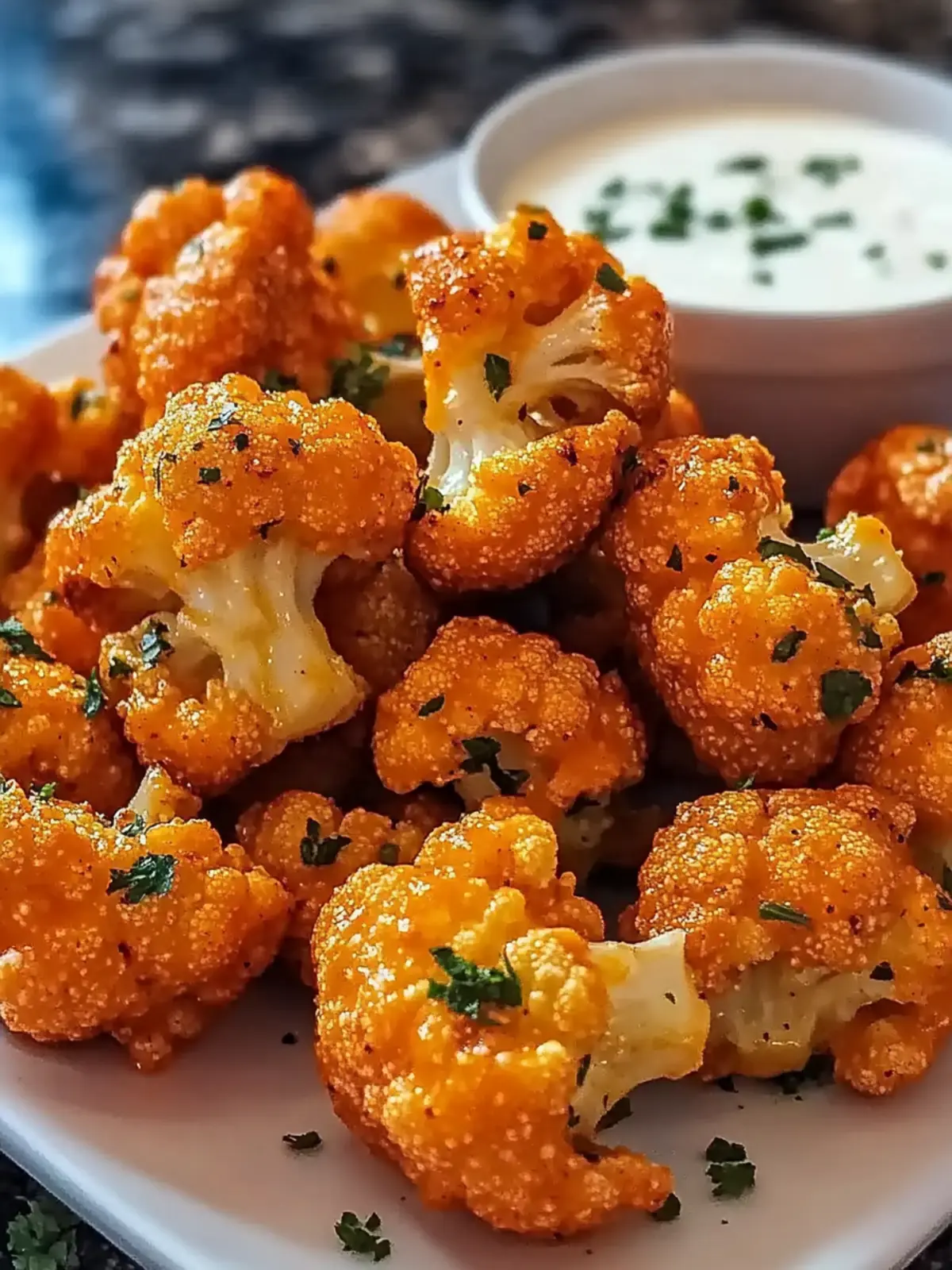 Crispy Buffalo Cauliflower Bites