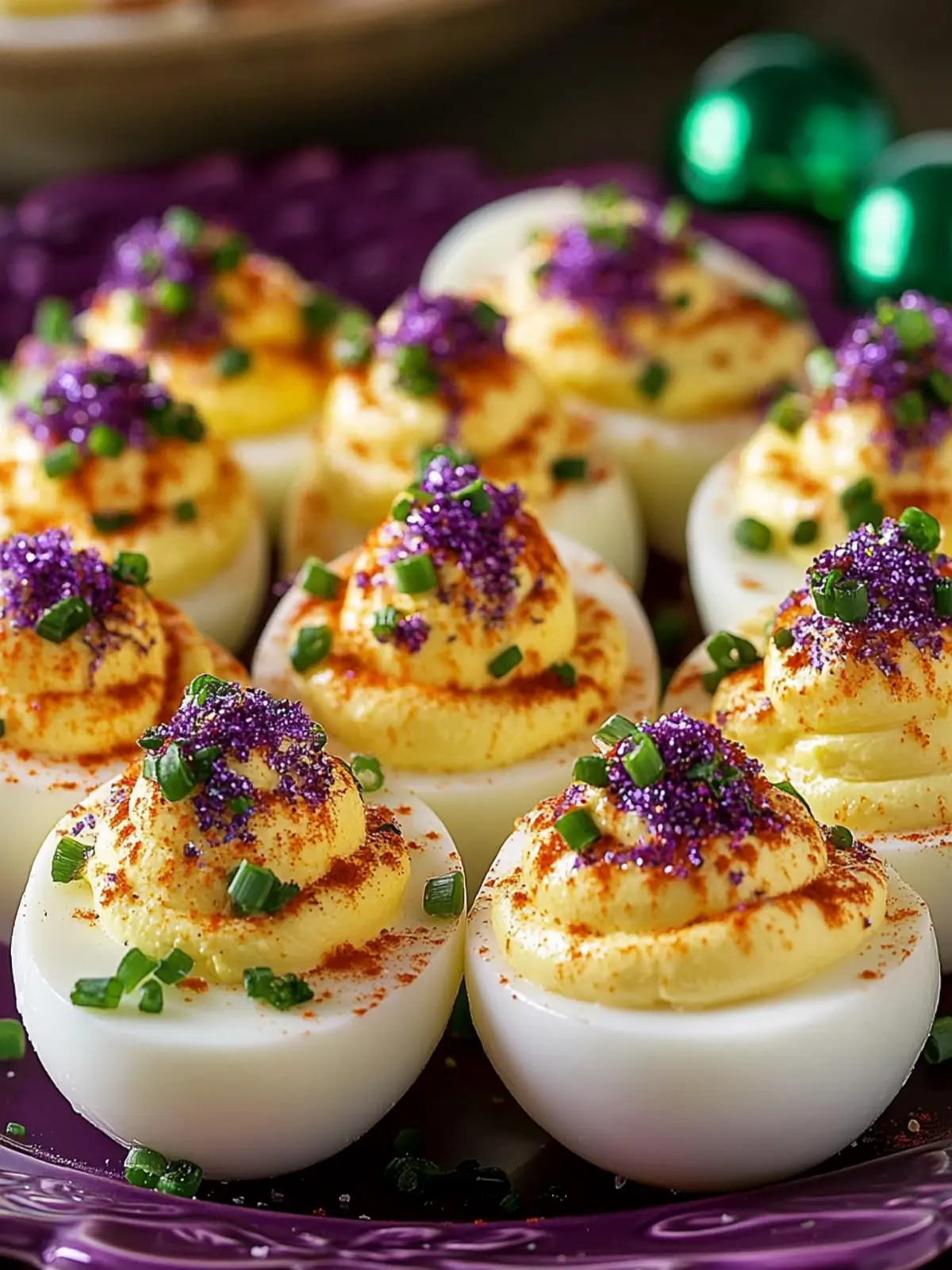 Mardi Gras Deviled Eggs