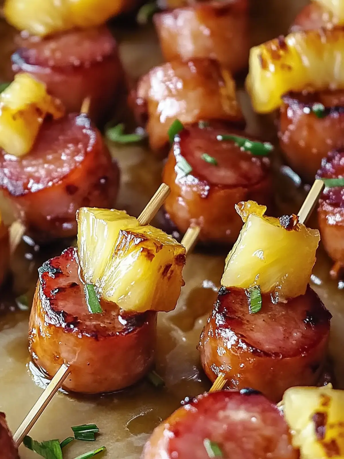 Glazed Kielbasa Pineapple Bites