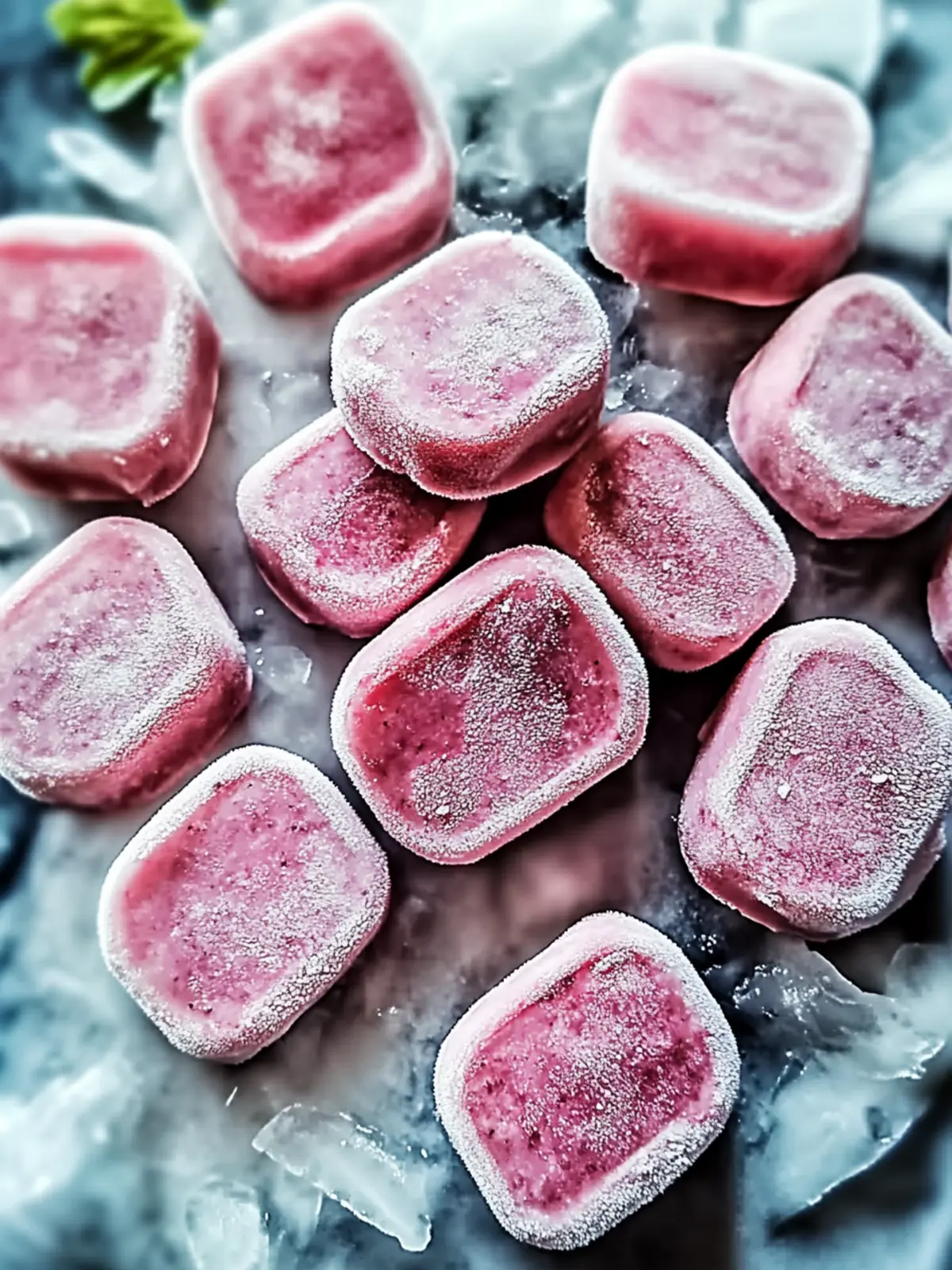 Frozen Rhubarb Yogurt Bites