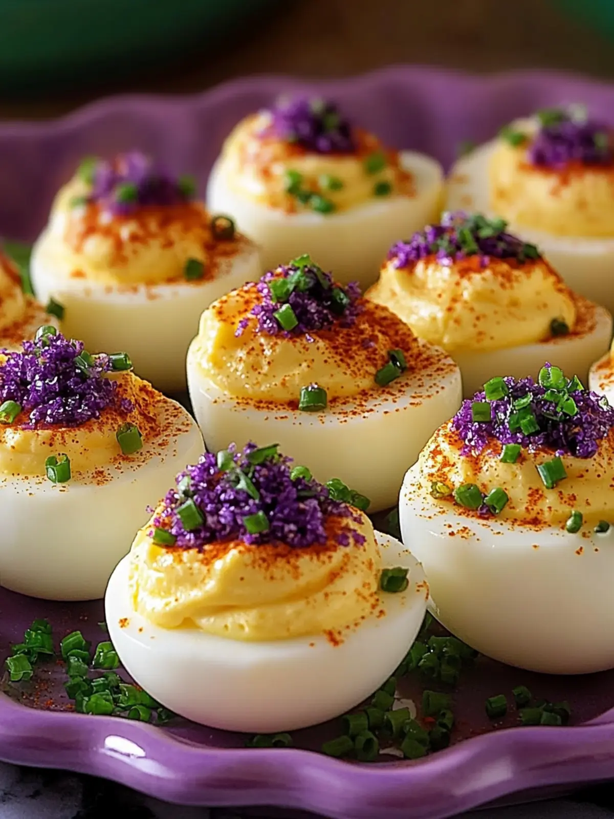 Mardi Gras Deviled Eggs