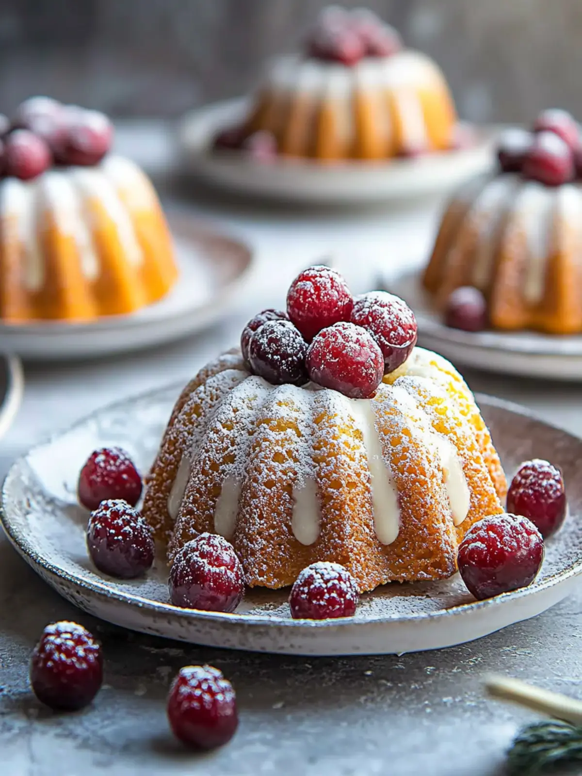 Cranberry Orange Mini Bundt Cakes