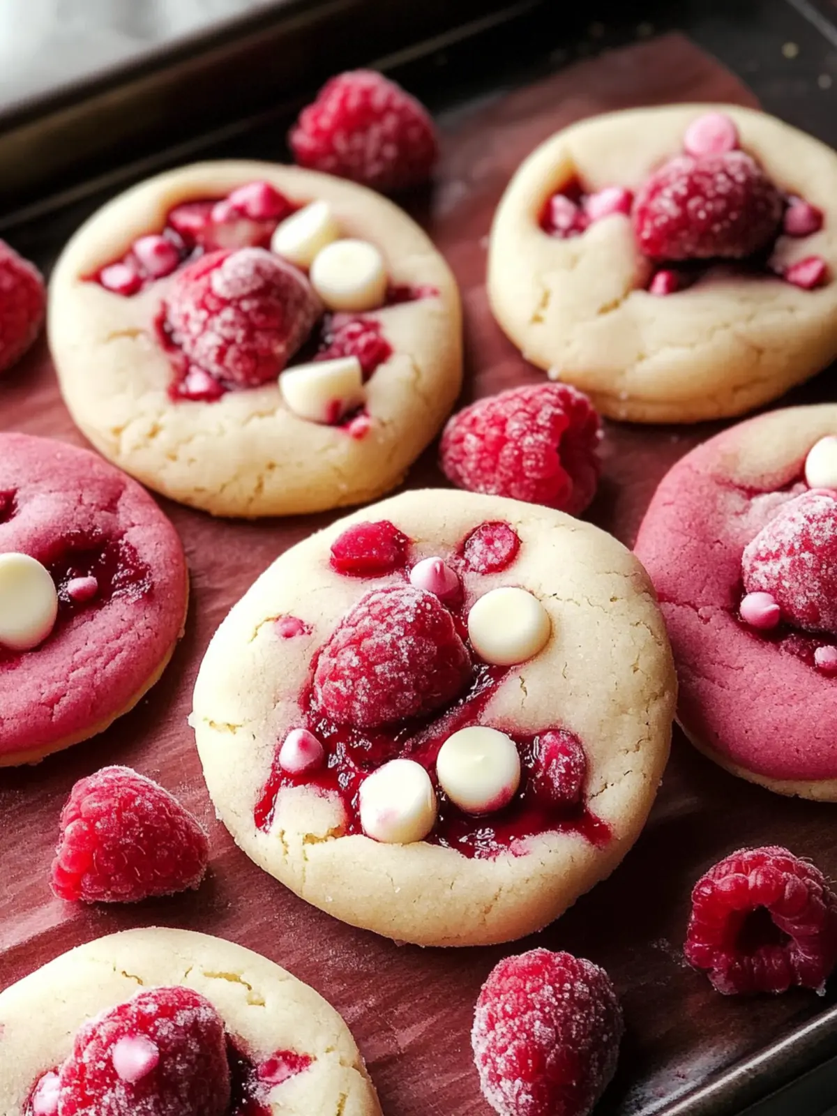 Raspberry White Chocolate Sugar Cookies