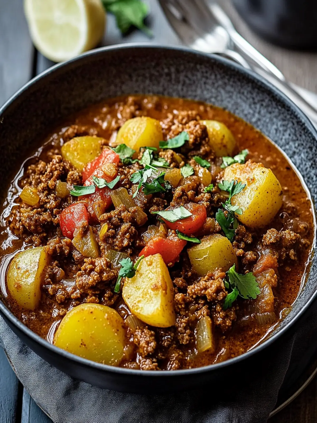 Spicy Ground Beef and Potato Curry