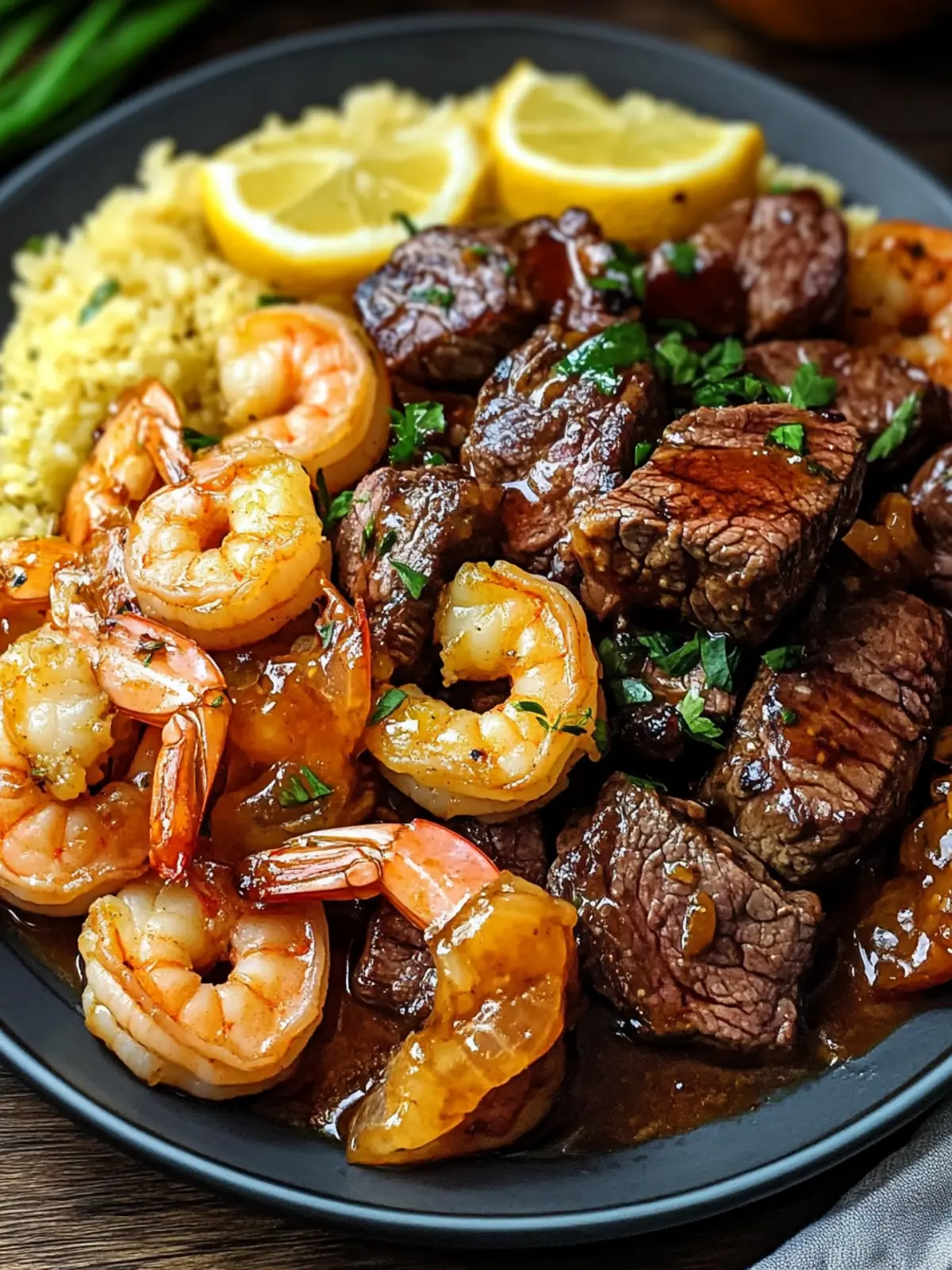 Honey Garlic Steak & Shrimp