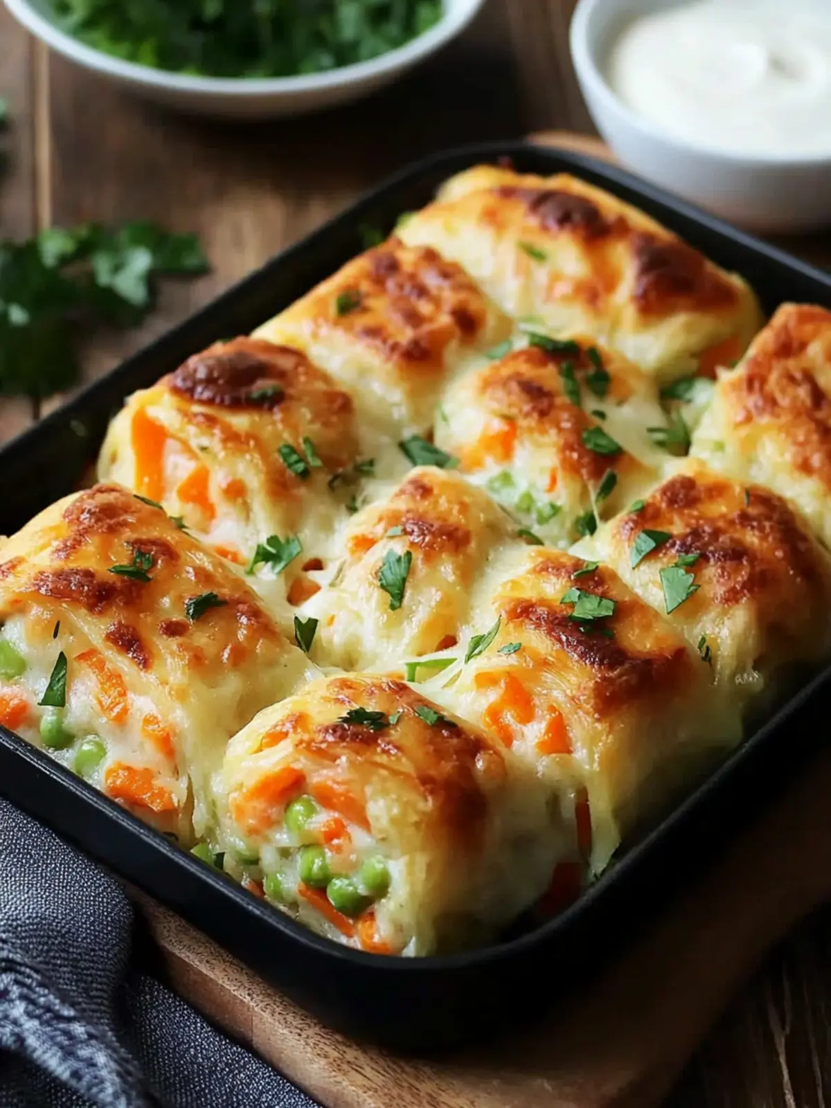 Cheesy Baked Vegetable Rolls