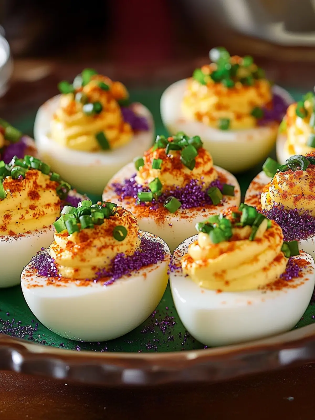 Mardi Gras Deviled Eggs