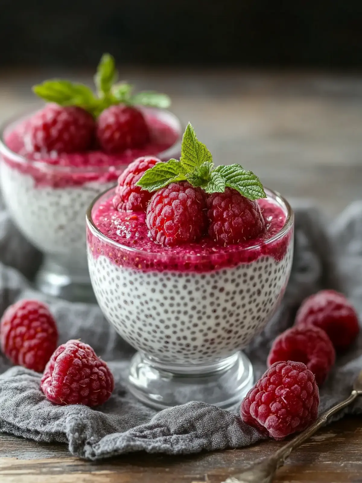 Vanilla Raspberry Chia Pudding