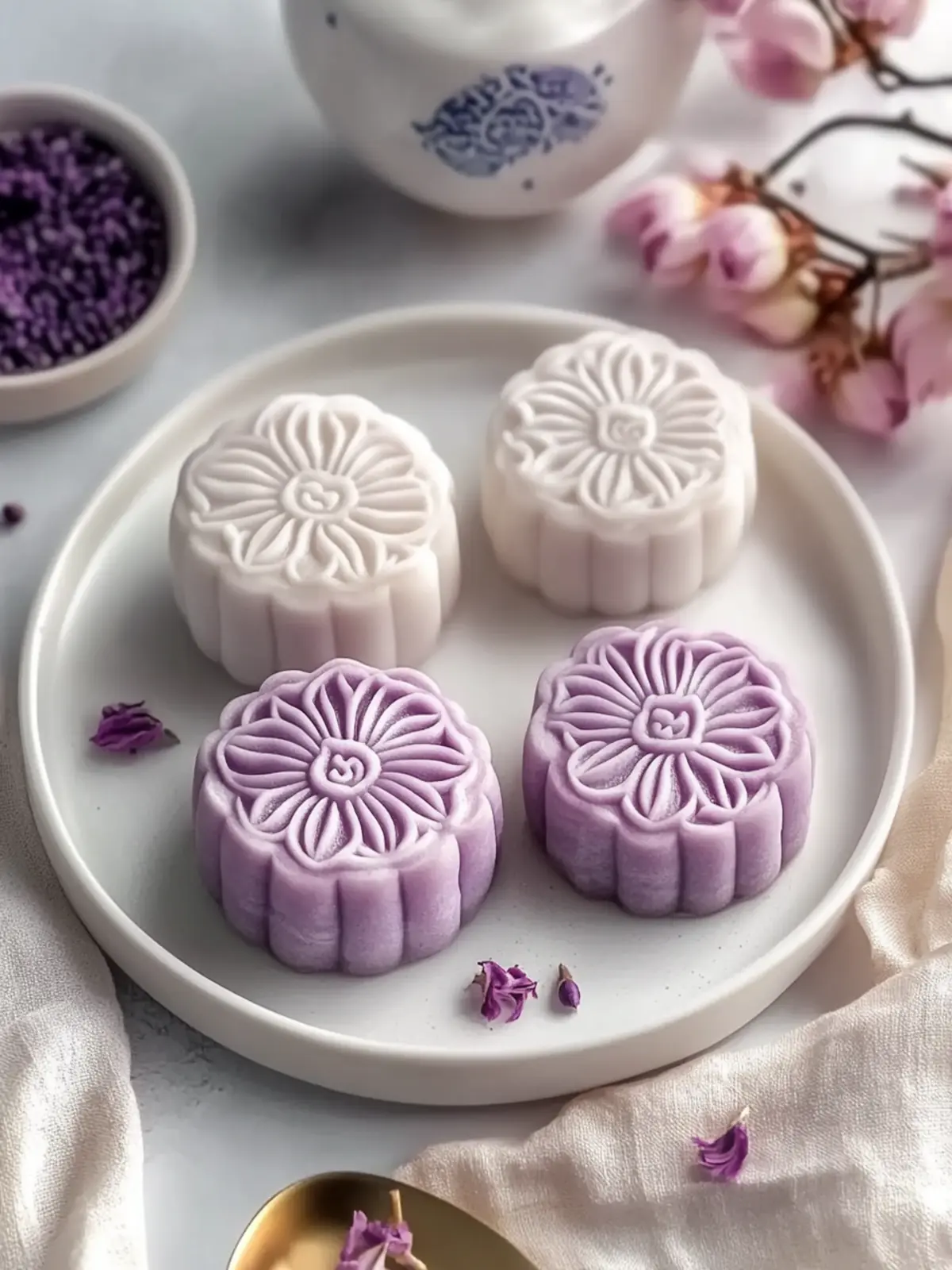 Taro Snow Skin Mooncakes