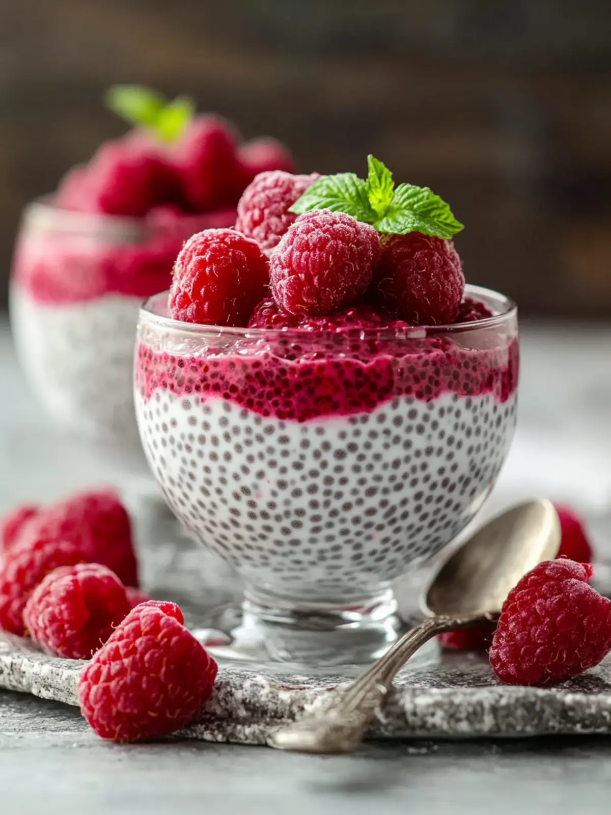 Vanilla Raspberry Chia Pudding