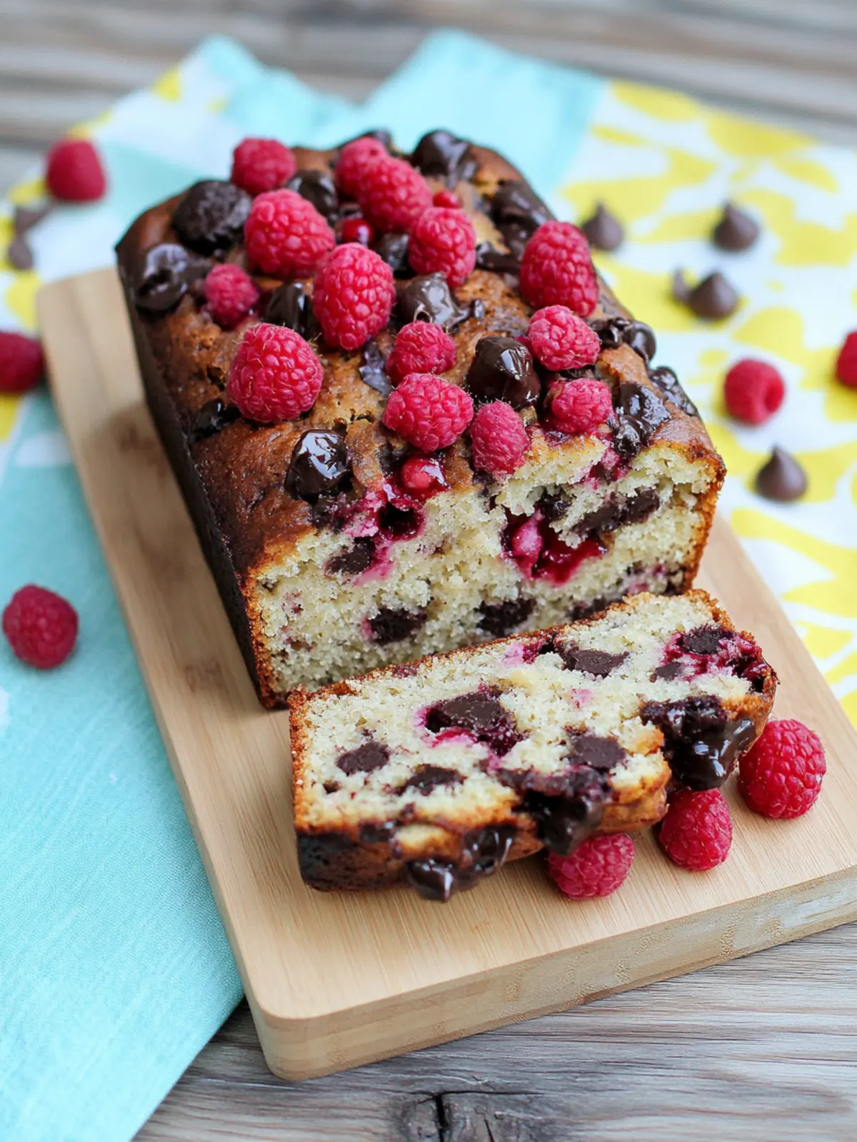 Raspberry Dark Chocolate Banana Bread