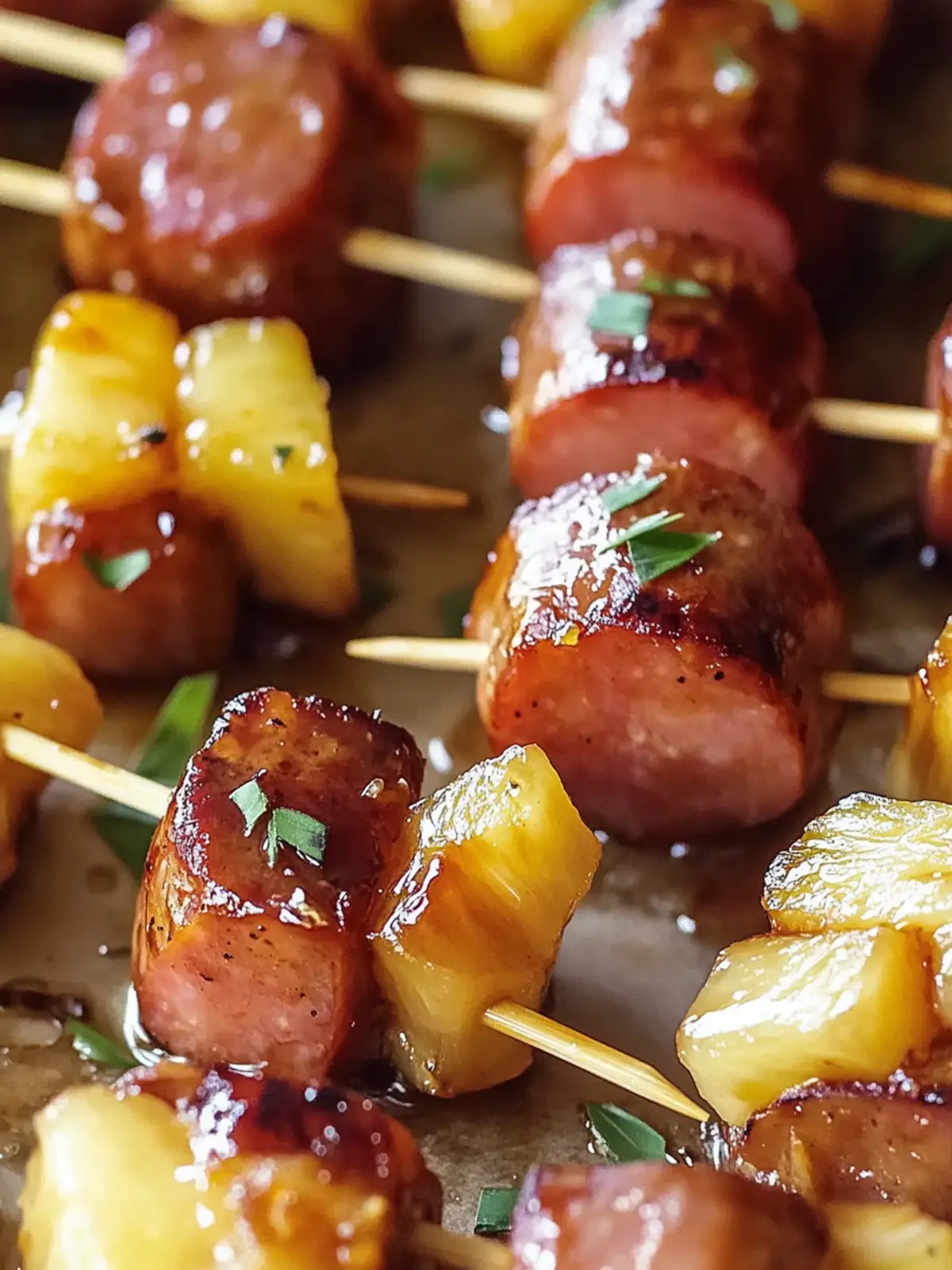 Glazed Kielbasa Pineapple Bites