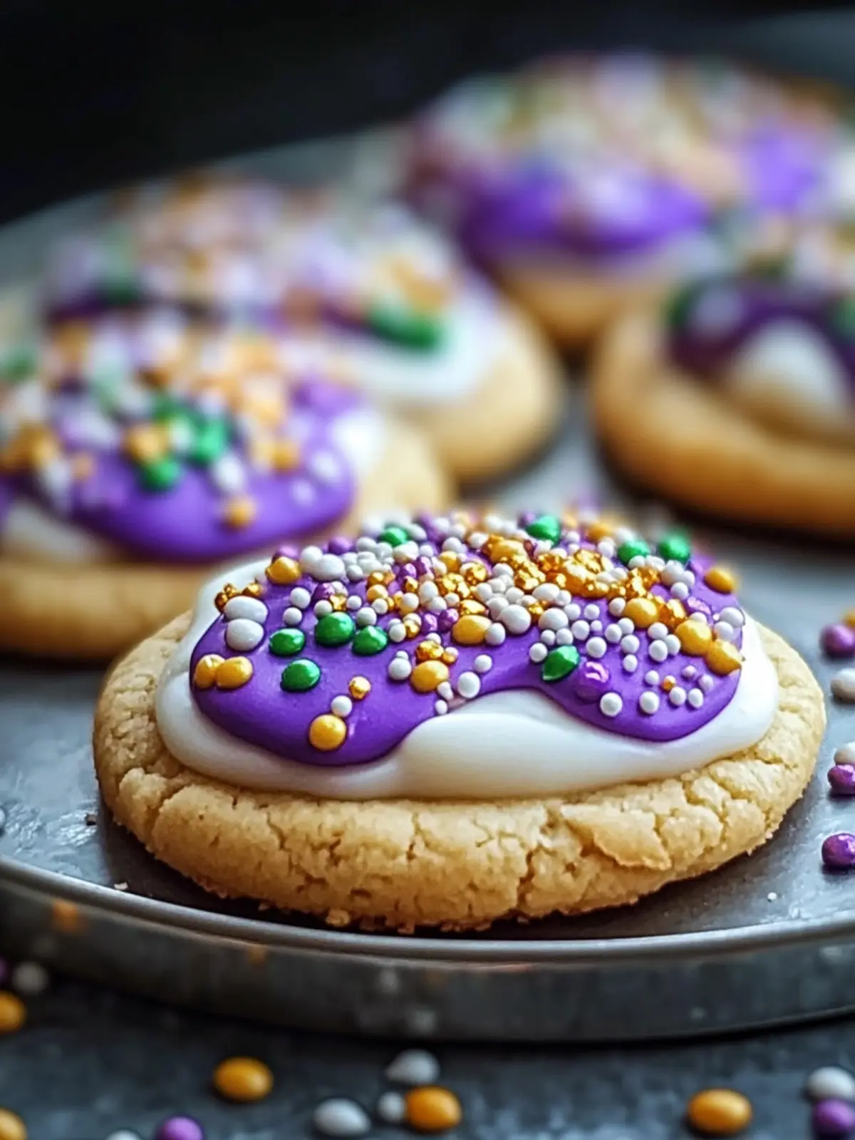 Mardi Gras King Cake Cookies
