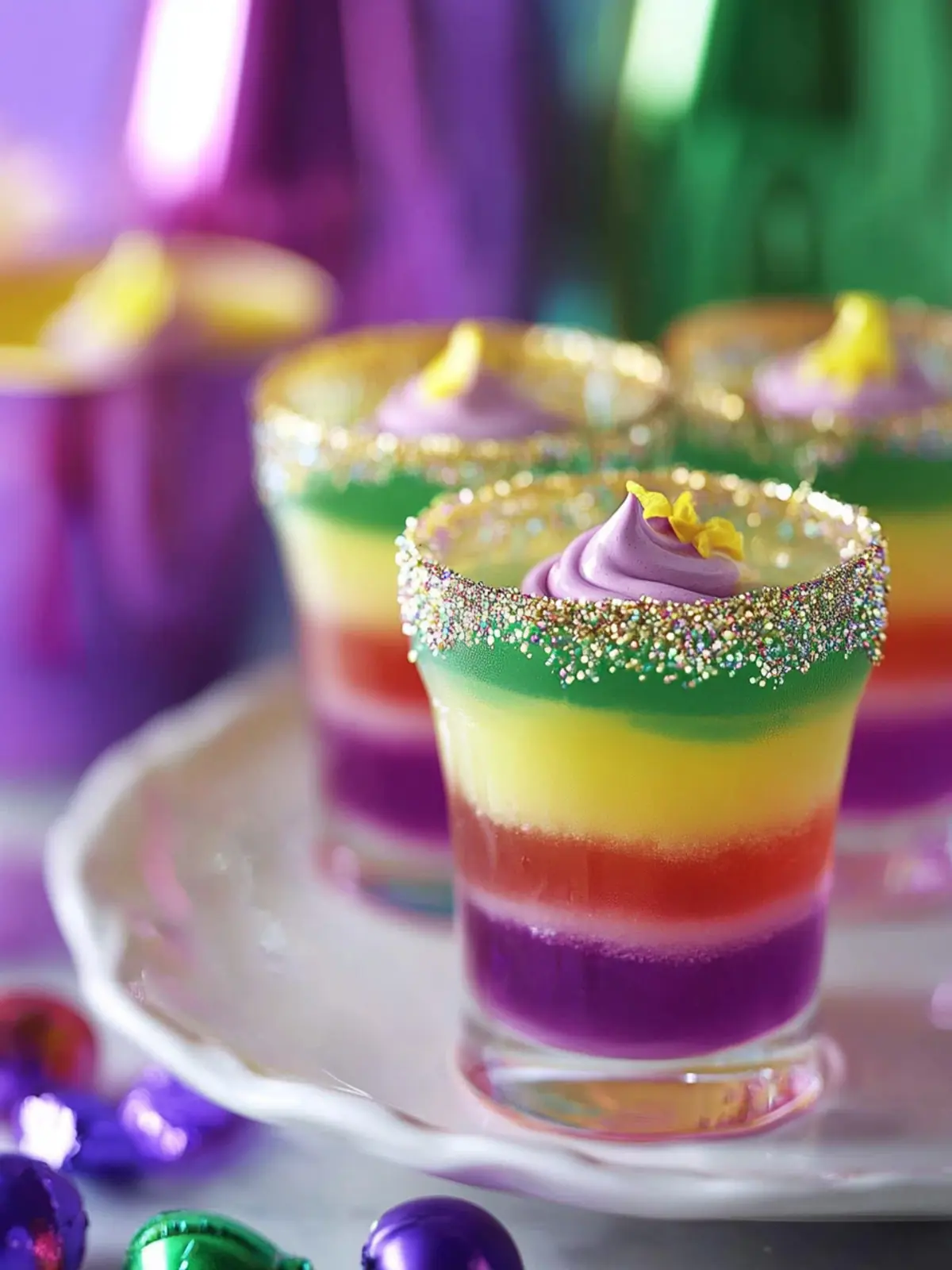 Mardi Gras Jello Shots