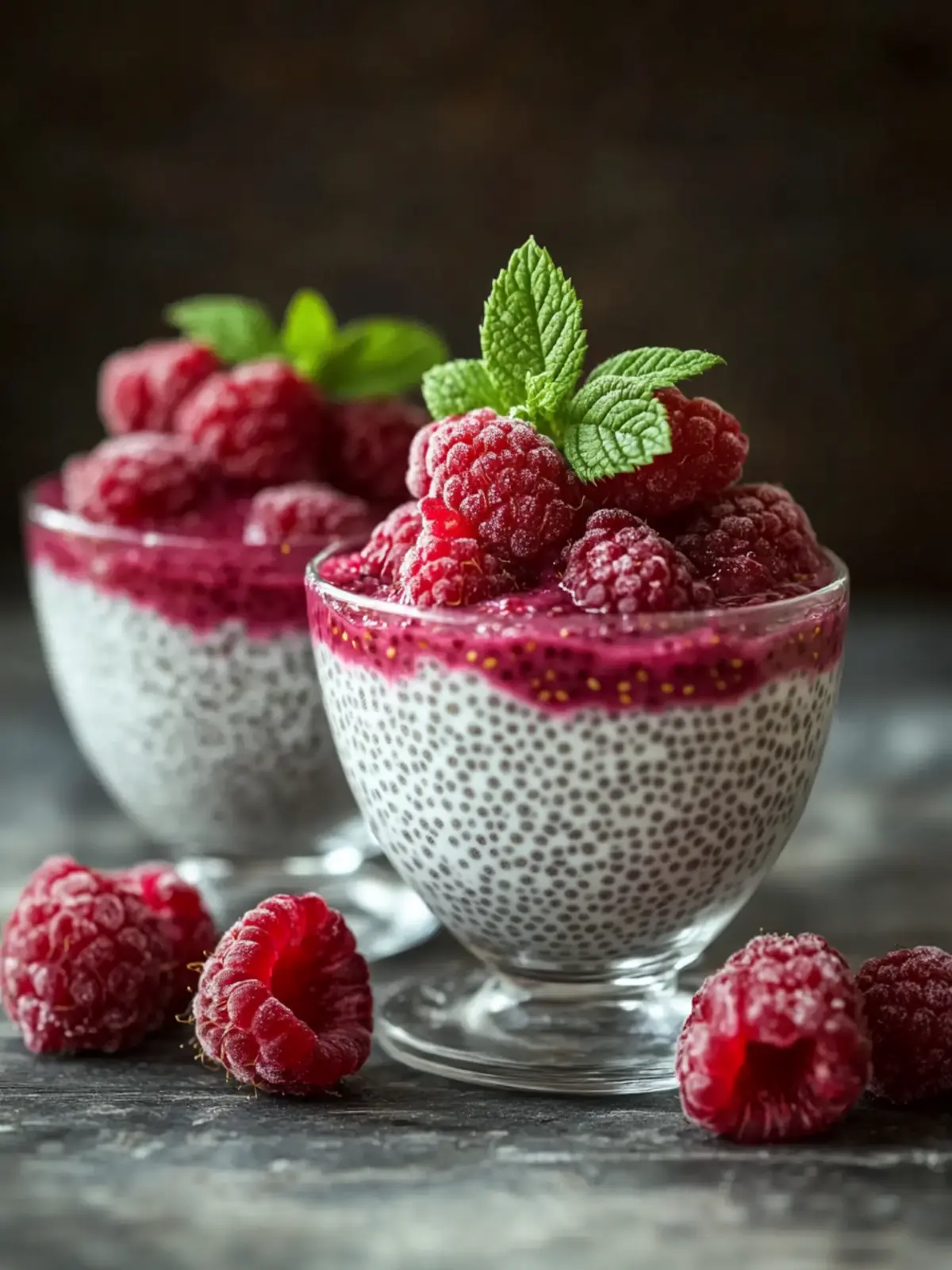 Vanilla Raspberry Chia Pudding