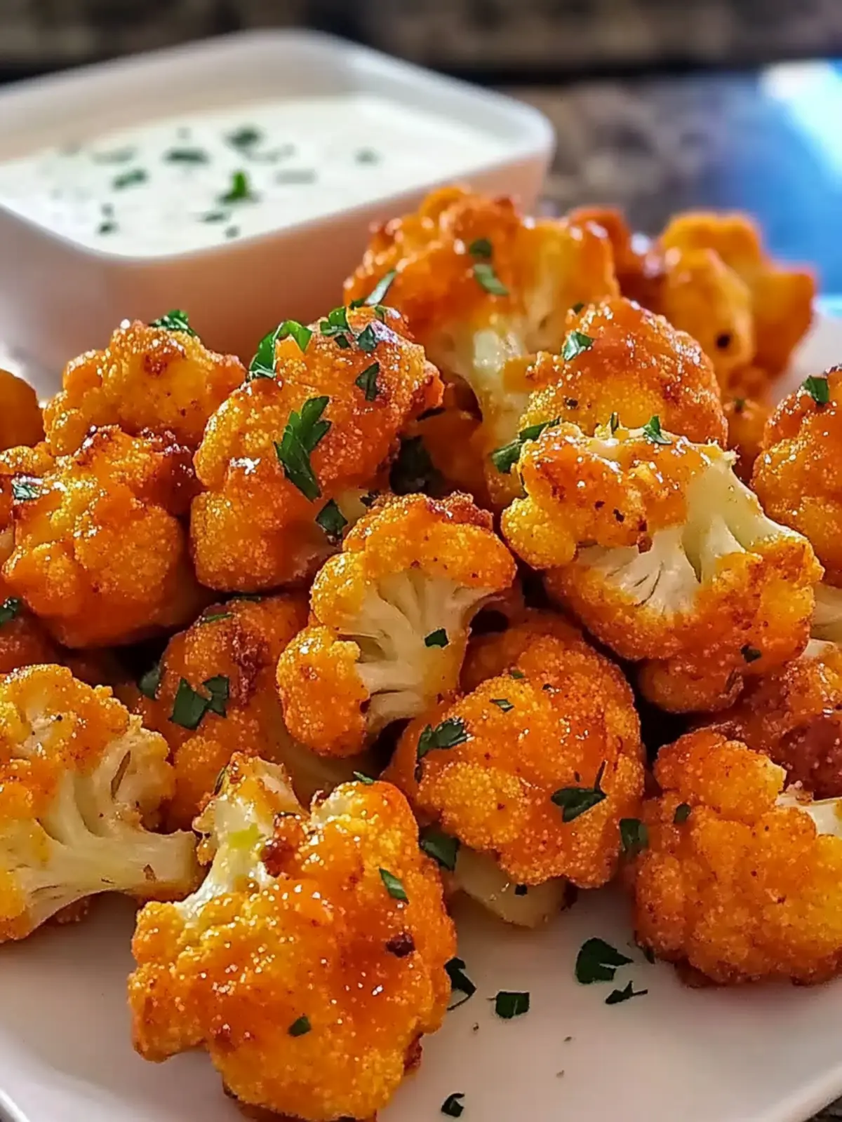 Crispy Buffalo Cauliflower Bites