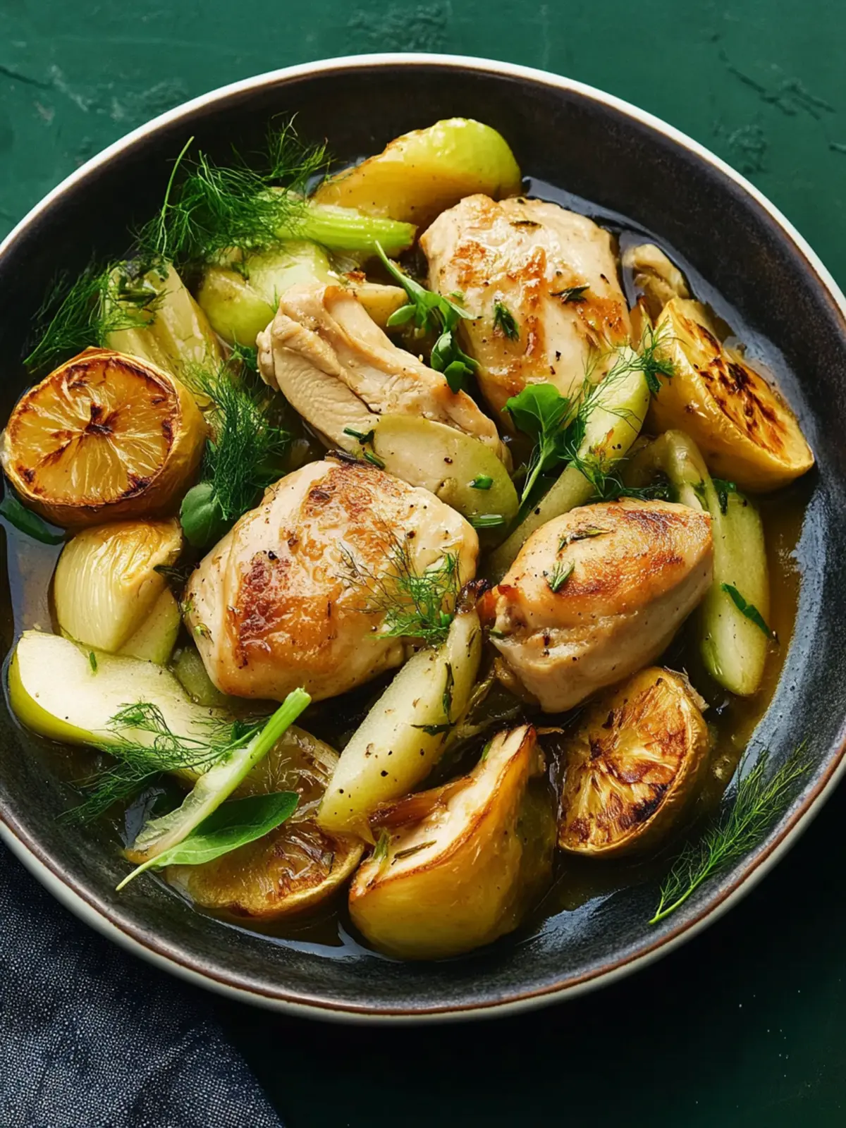 Chicken, Fennel, and Apple Guo-Tie