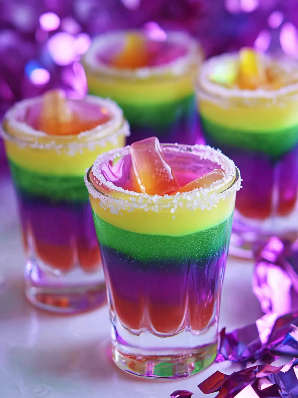 Mardi Gras Jello Shots