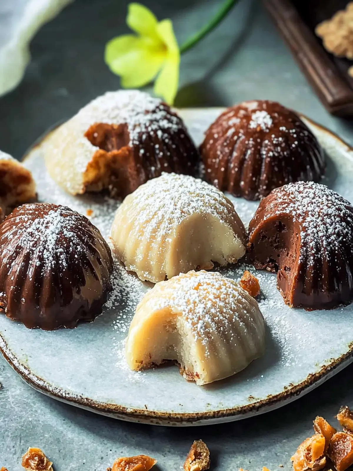 Kuih Bahulu with Chocolate
