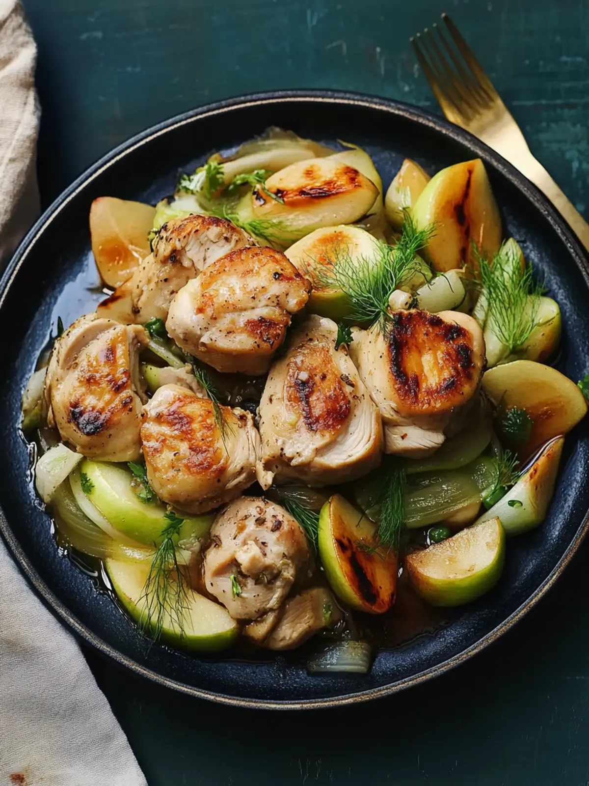 Chicken, Fennel, and Apple Guo-Tie