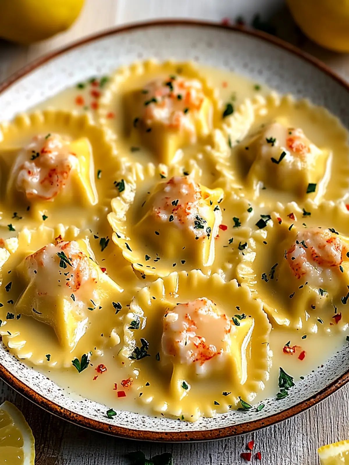 Lobster Ravioli in Lemon Butter Sauce