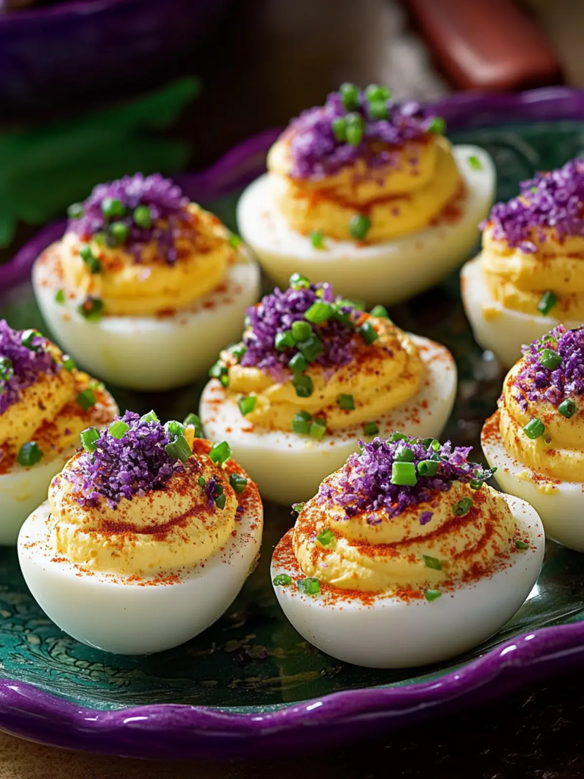 Mardi Gras Deviled Eggs