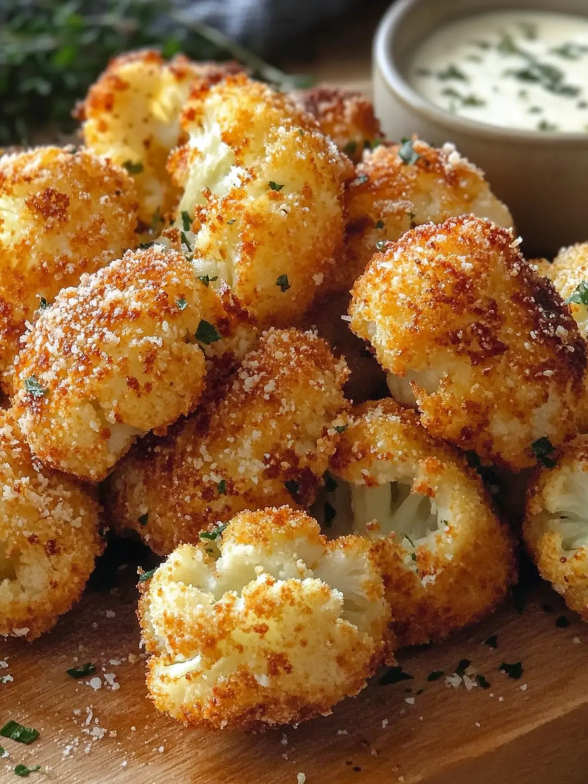 Crispy Parmesan Cauliflower Bites