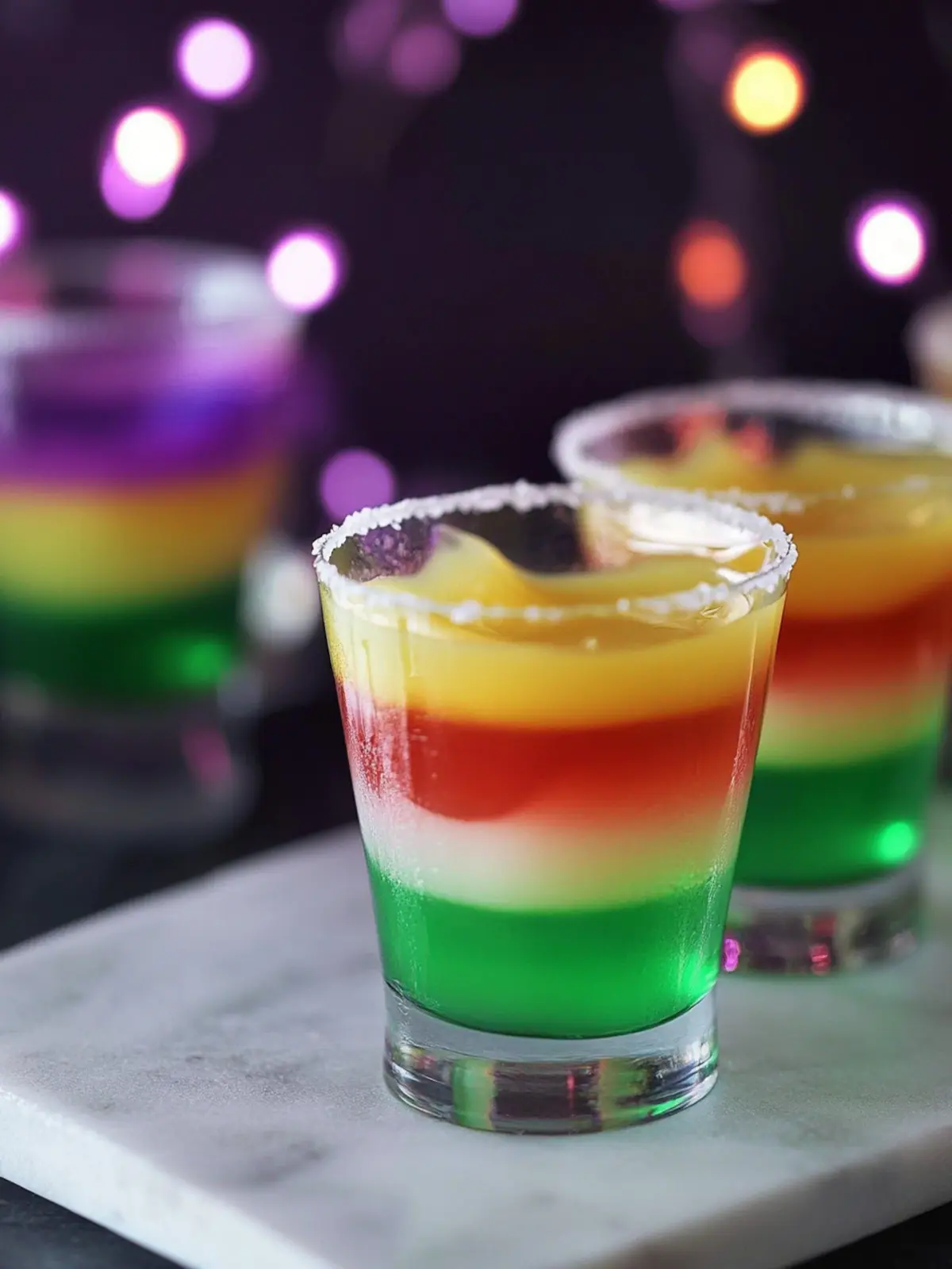 Mardi Gras Jello Shots