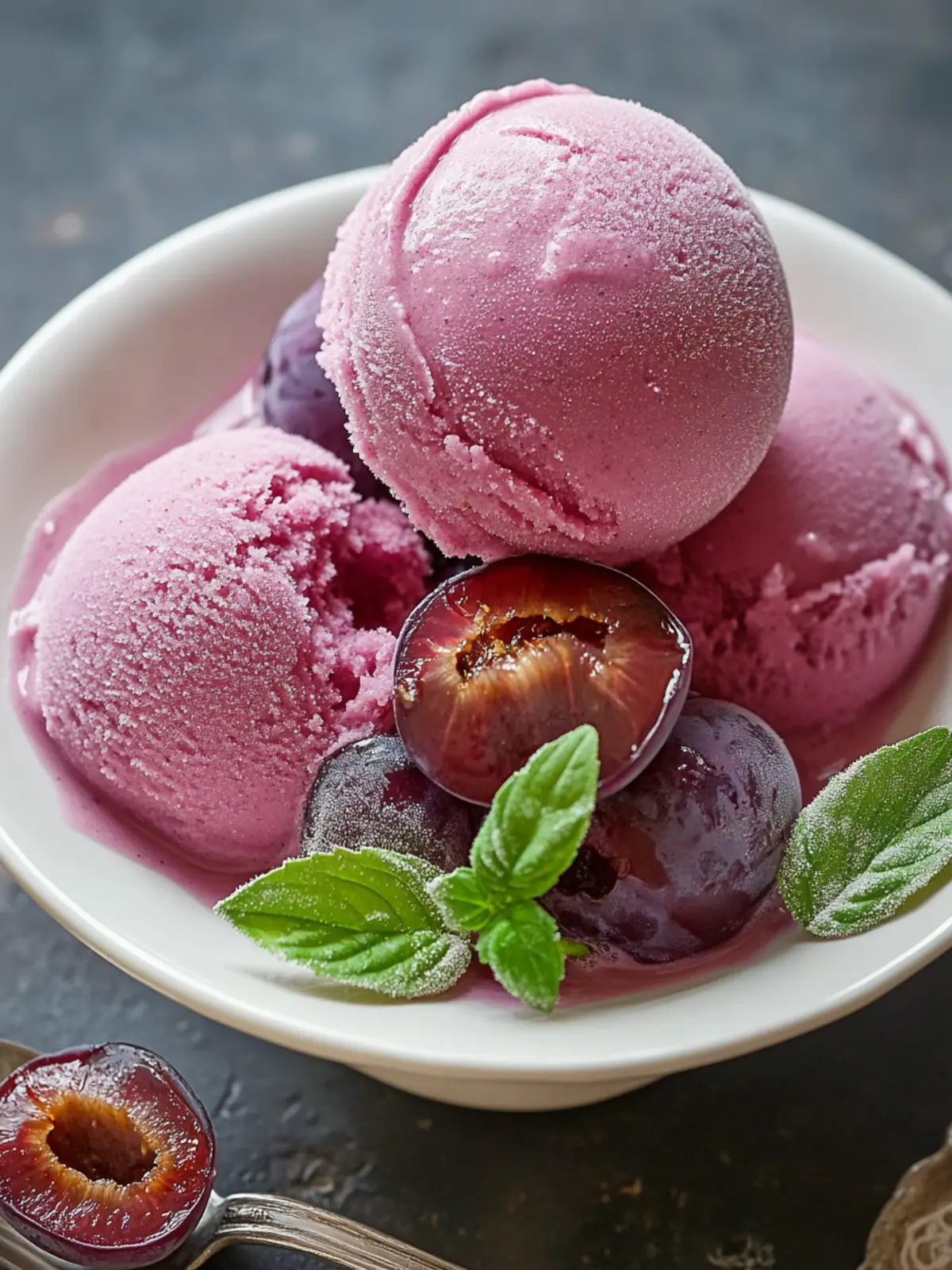 Cardamom Plum Sorbet
