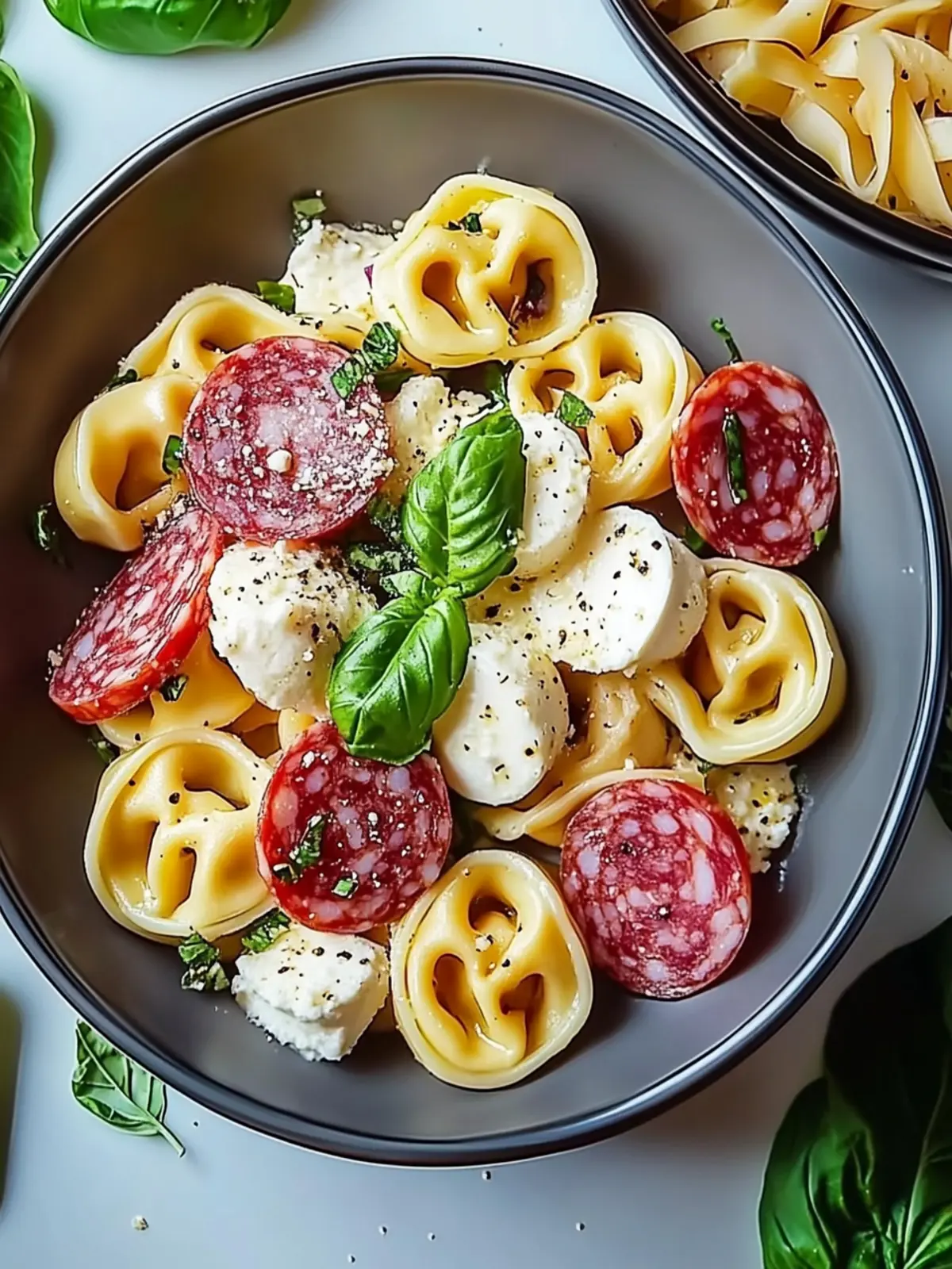 Salami-Mozzarella Tortellini Pasta Salad