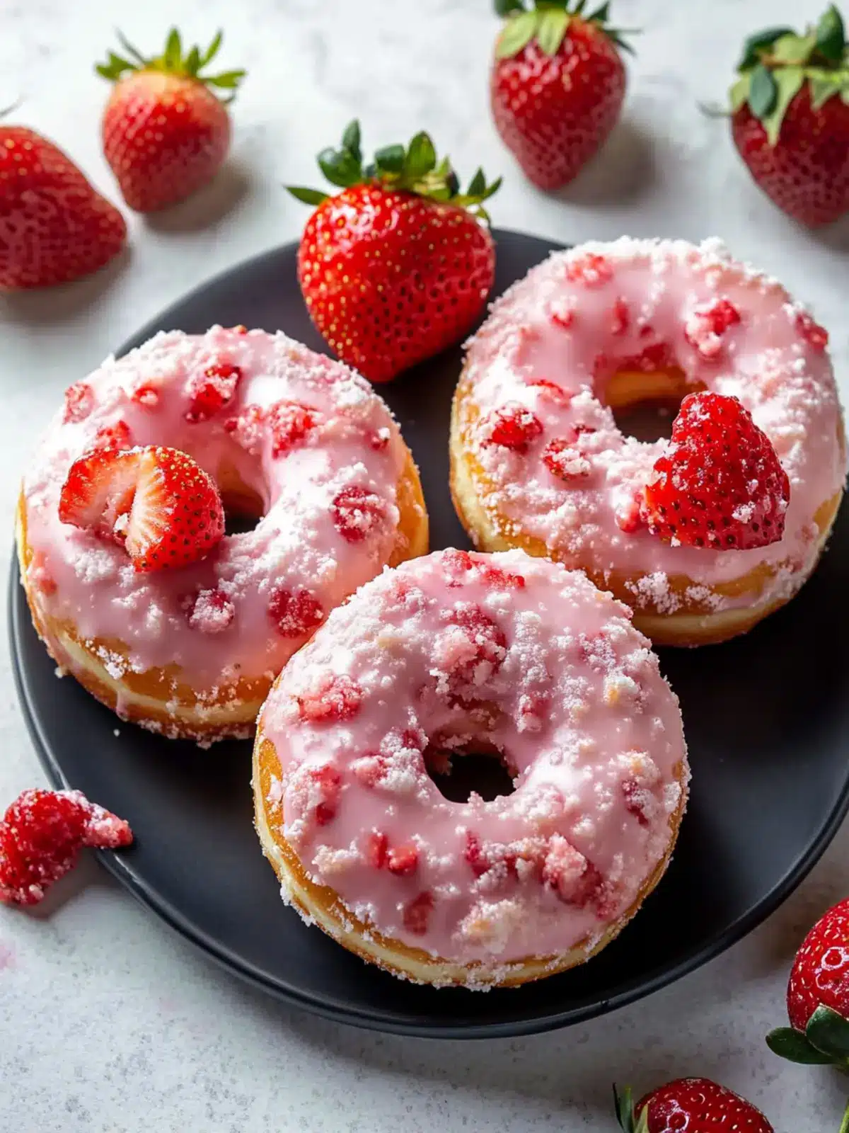 Strawberry Cake Donuts