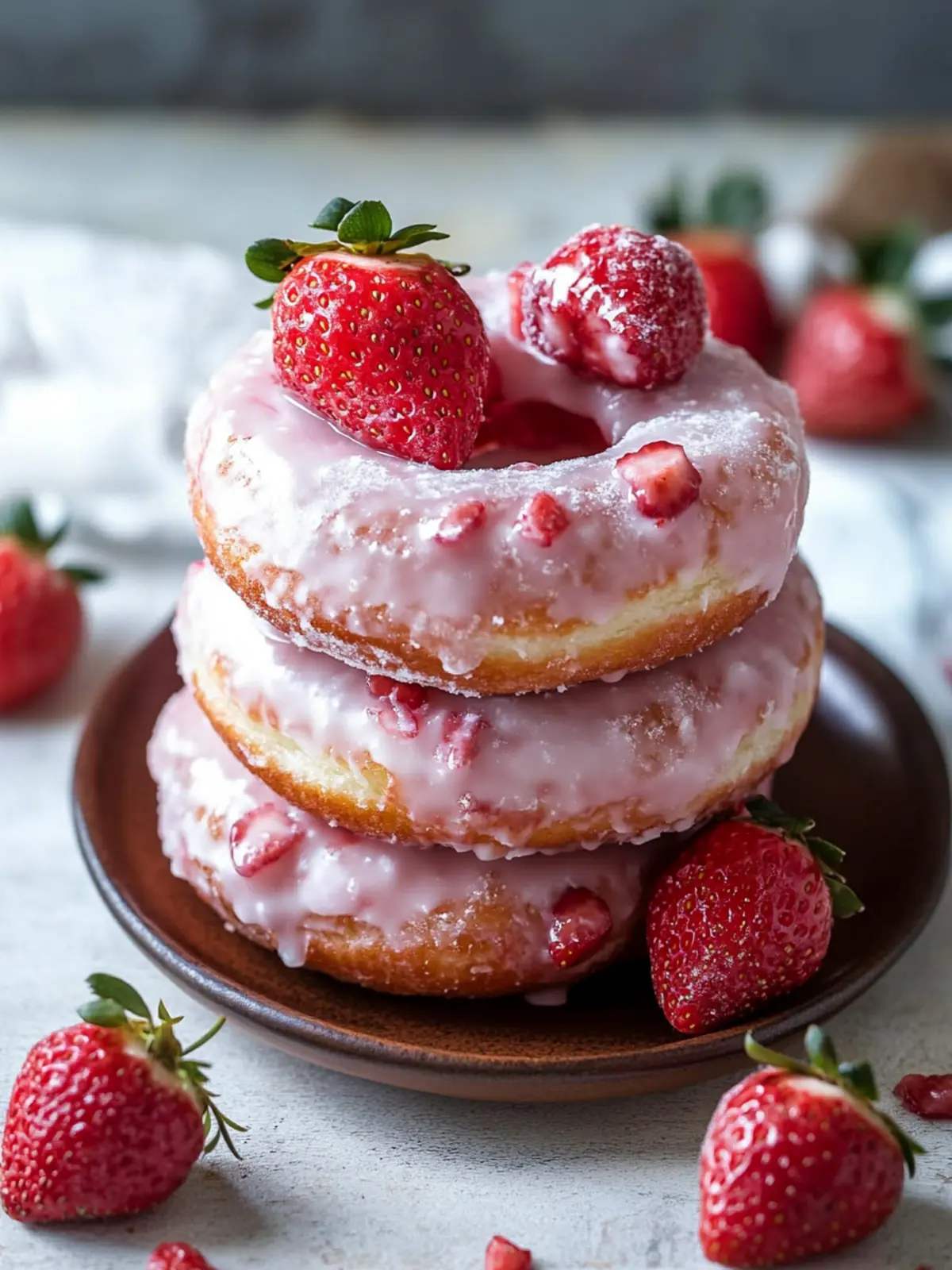 Strawberry Cake Donuts