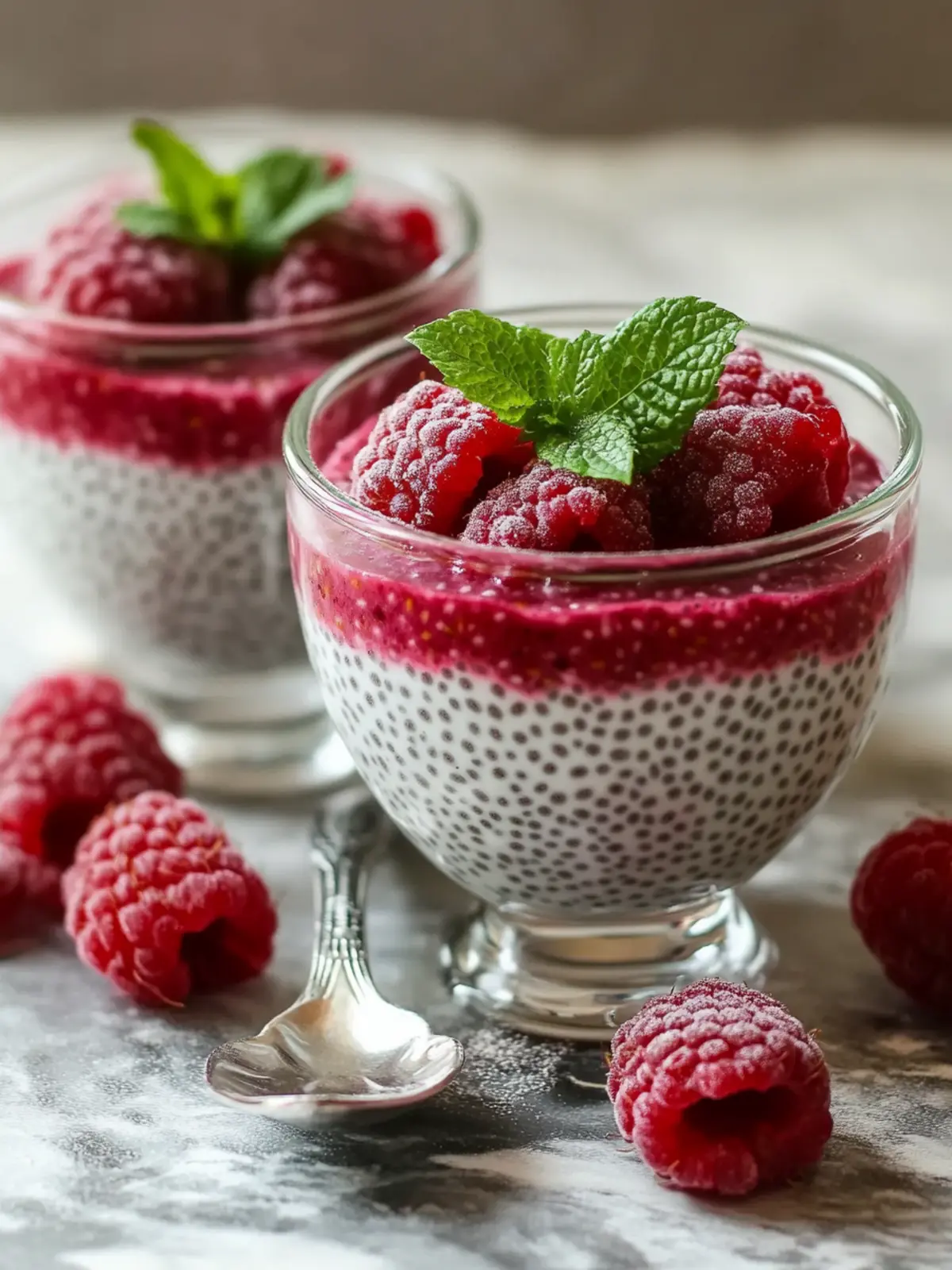 Vanilla Raspberry Chia Pudding