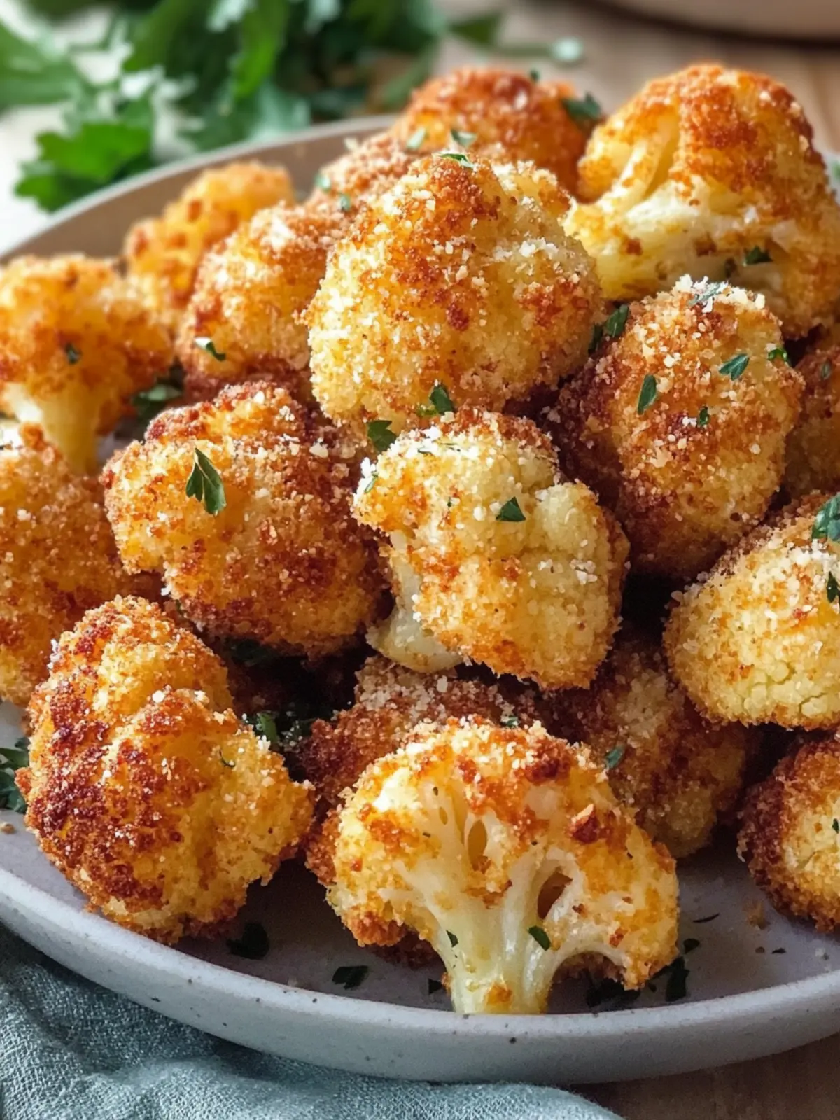 Crispy Parmesan Cauliflower Bites