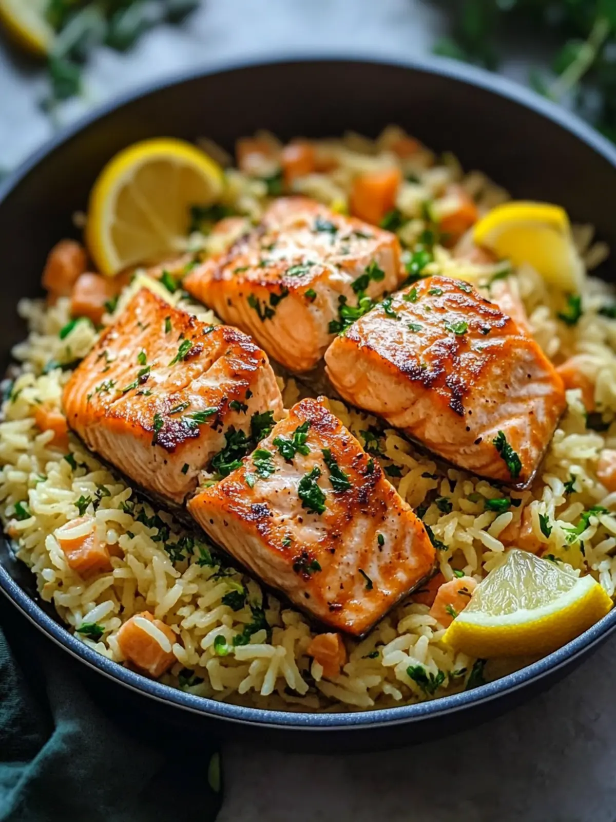 One Pot Salmon and Rice