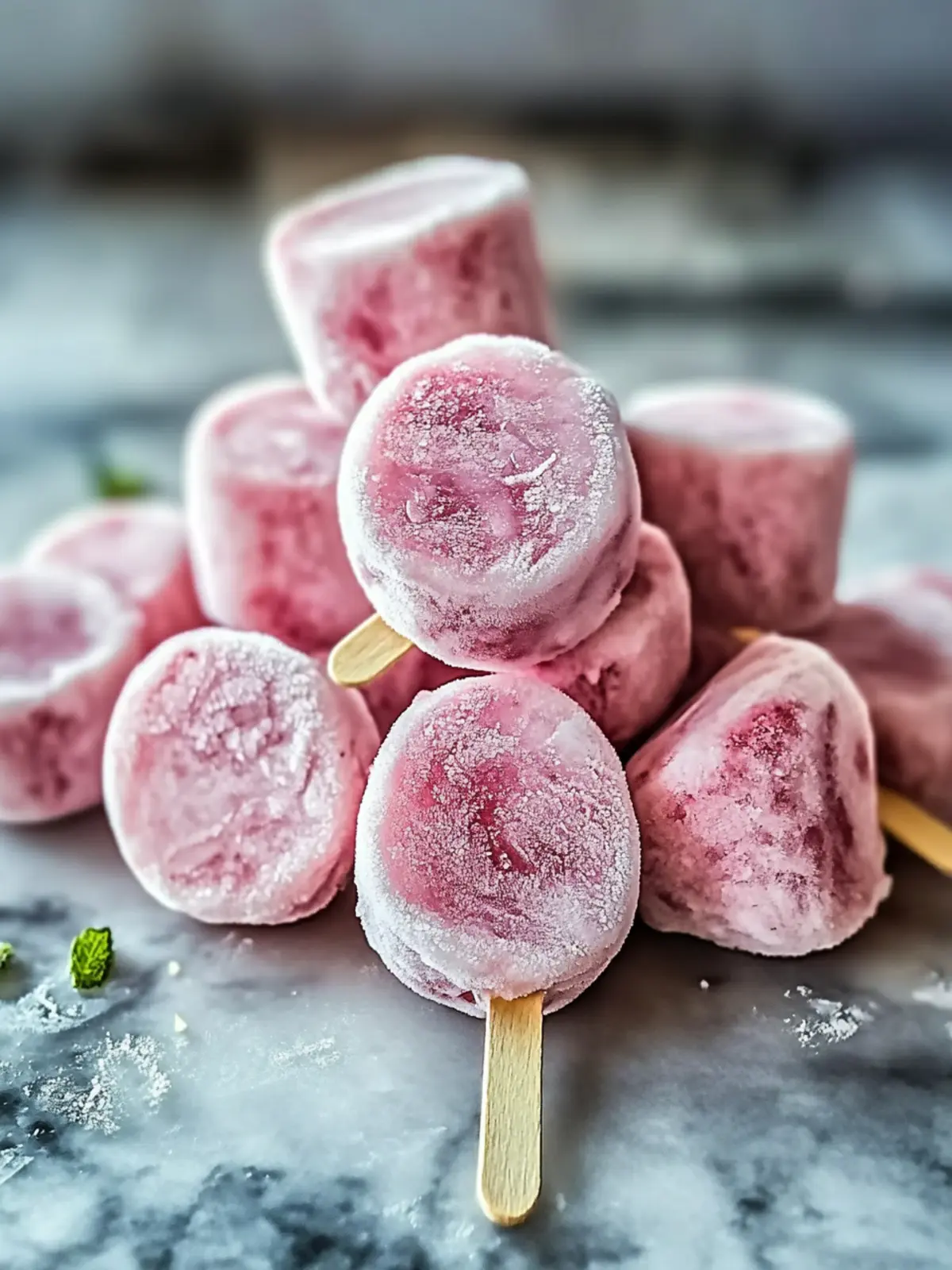 Frozen Rhubarb Yogurt Bites