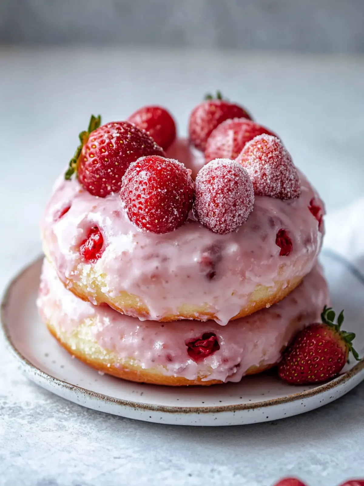 Strawberry Cake Donuts