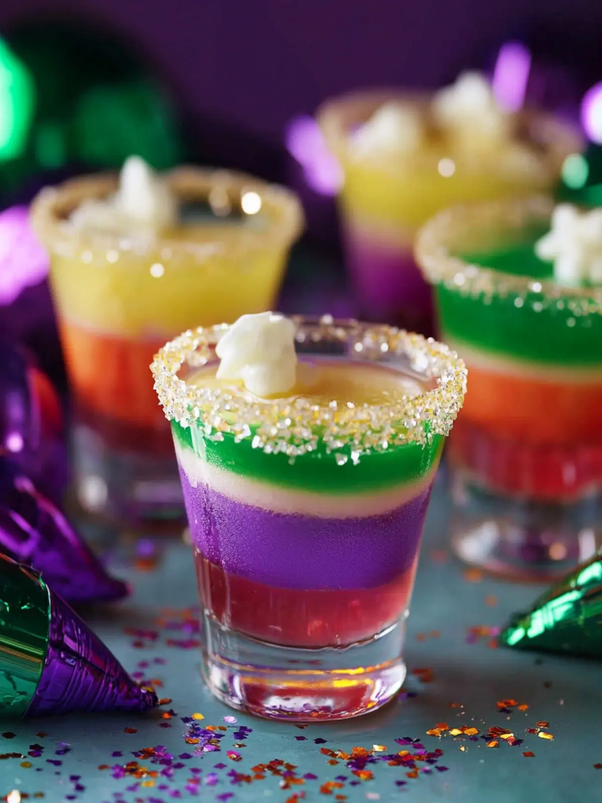 Mardi Gras Jello Shots
