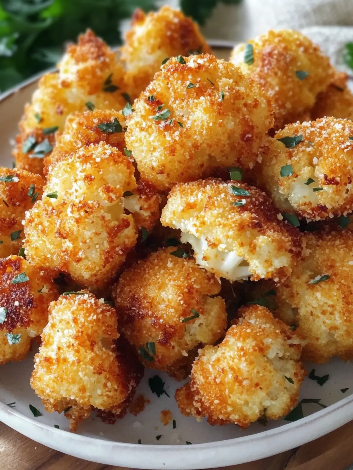 Crispy Parmesan Cauliflower Bites