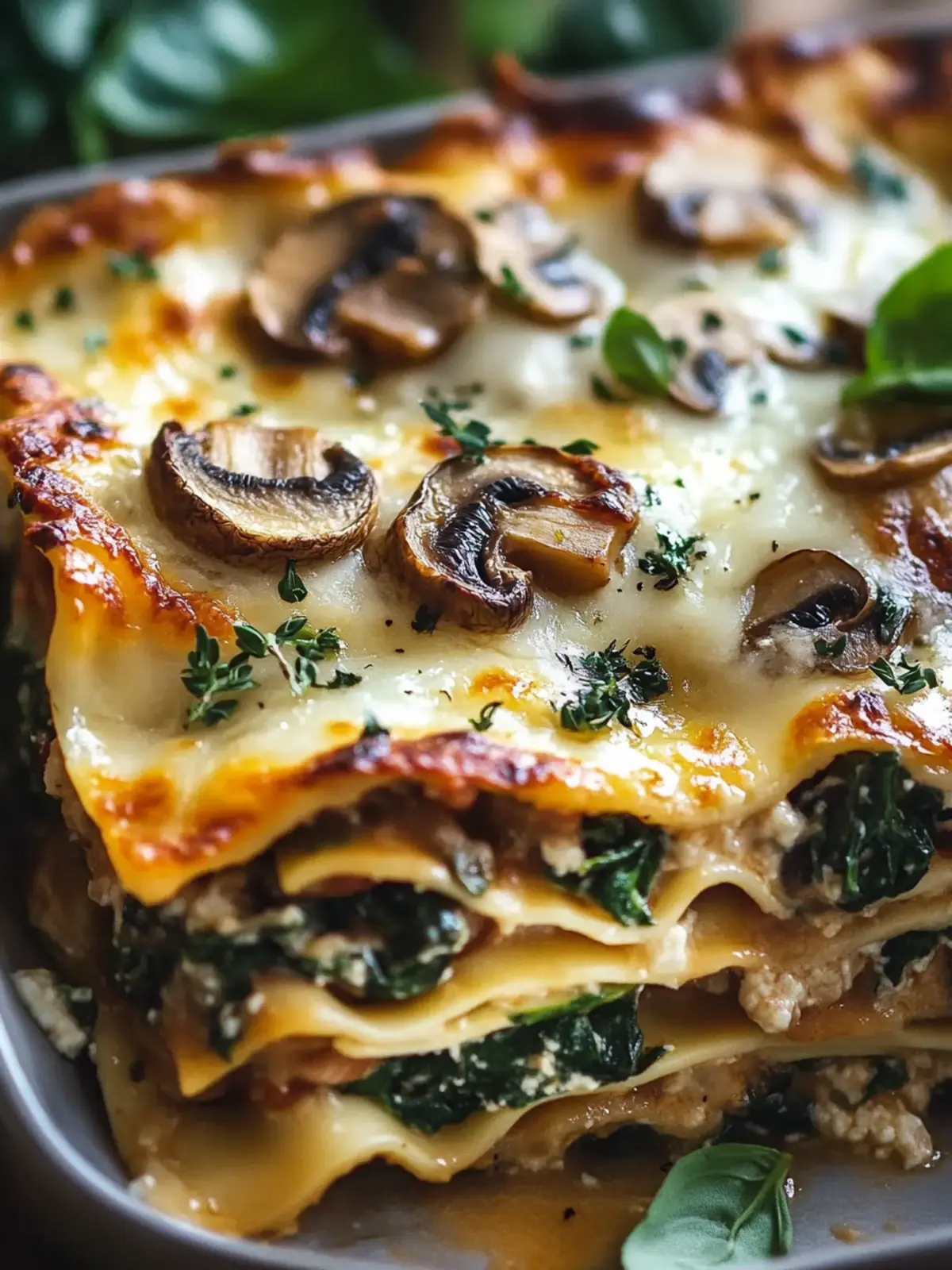 Mushroom and Spinach Lasagna