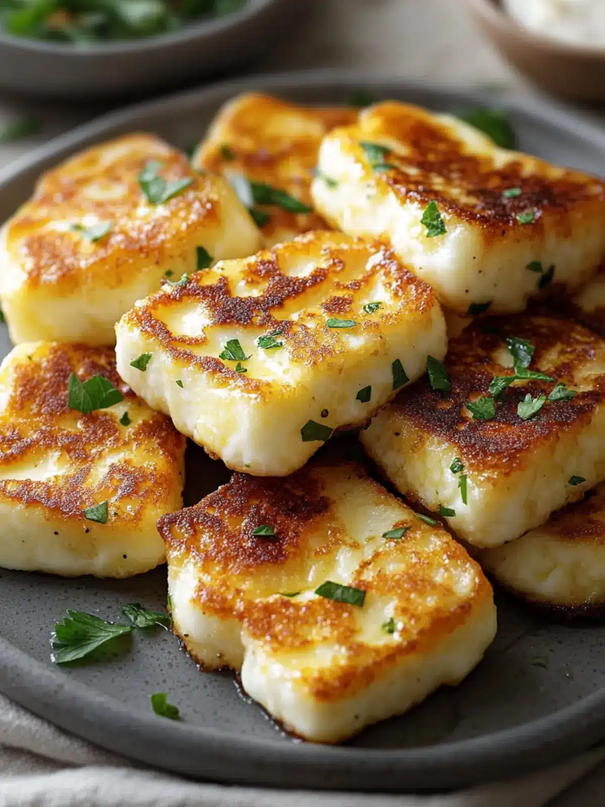 Golden Pan-Fried Halloumi Bites