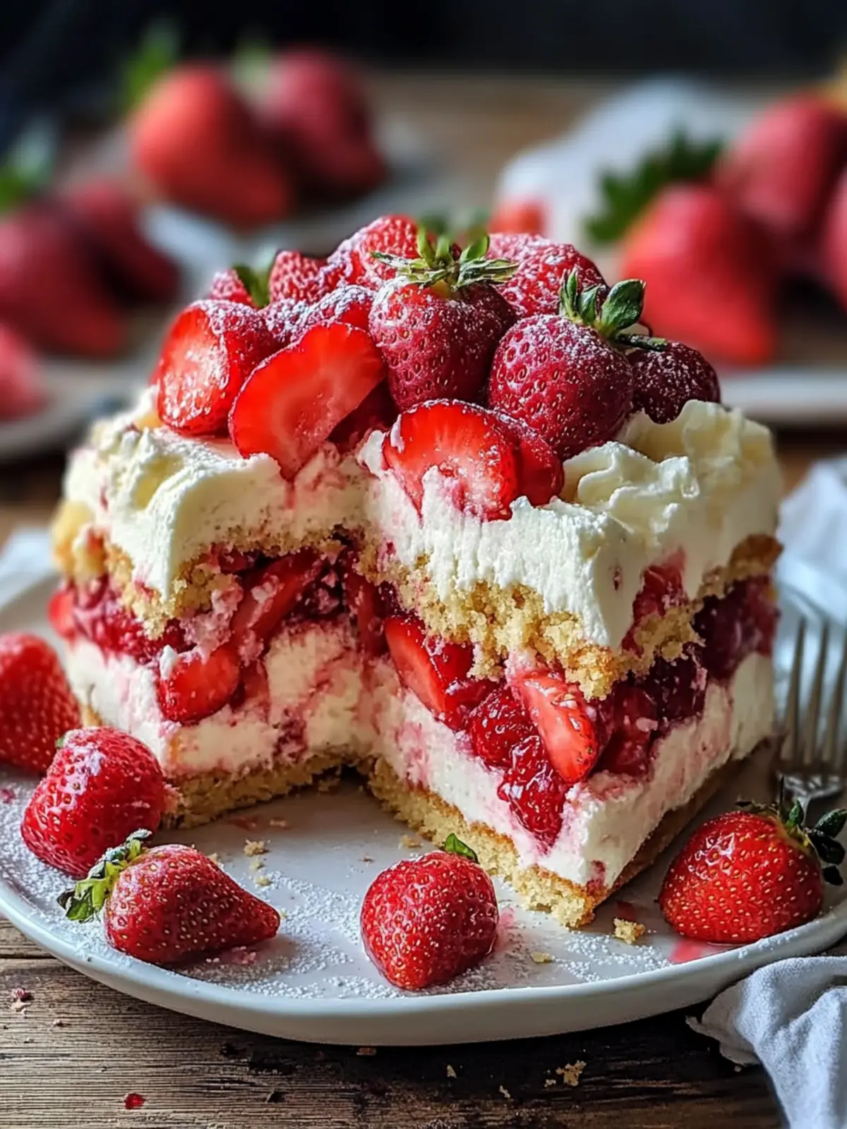 Strawberry Earthquake Cake