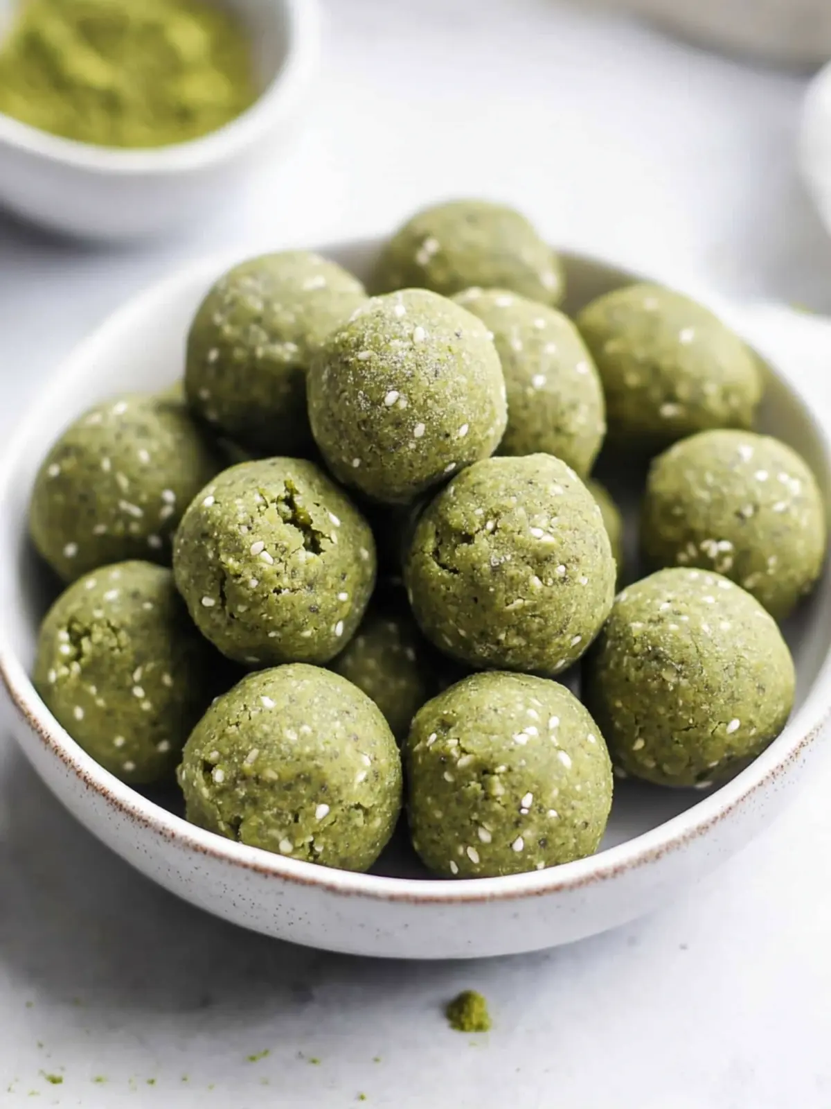 No Bake Matcha Cookie Dough Protein Bites
