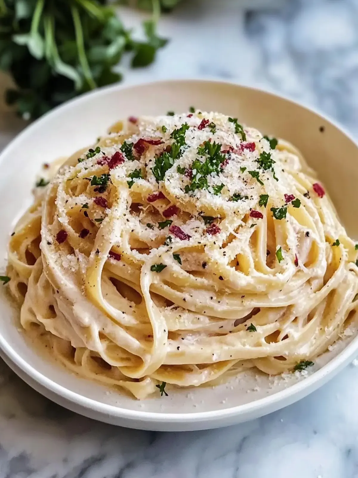 Creamy Pink Alfredo Pasta