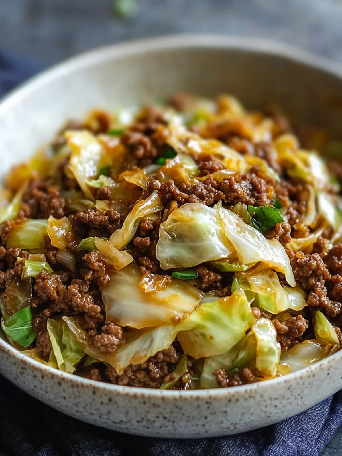 Low Carb Mongolian Ground Beef Cabbage