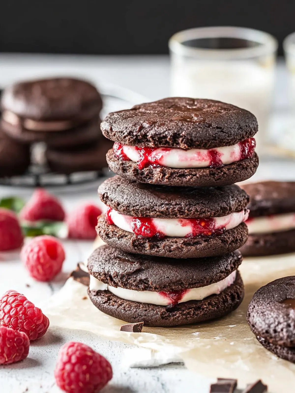 Chocolate Raspberry Sandwich Cookies